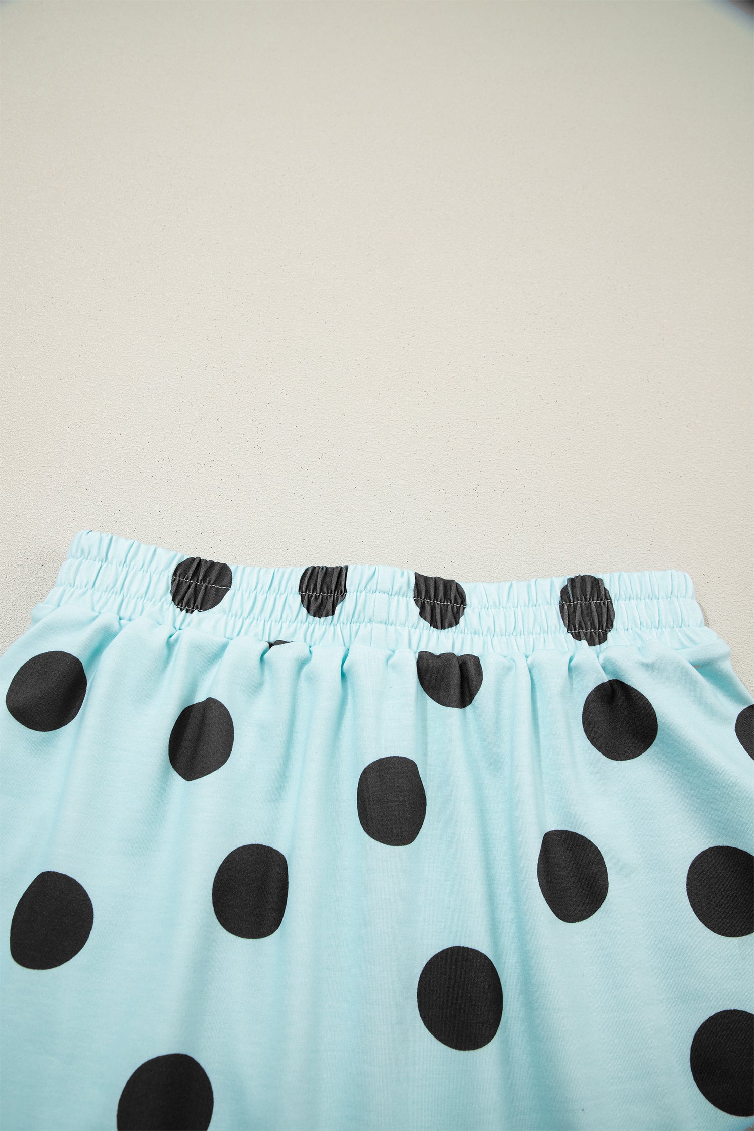 Polka Dot Short Sleeve Top Casual Skort 2pcs Outfit – White