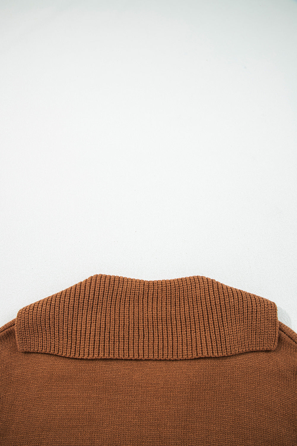Collared V-Neck Ribbed Edge Sweater - eAura