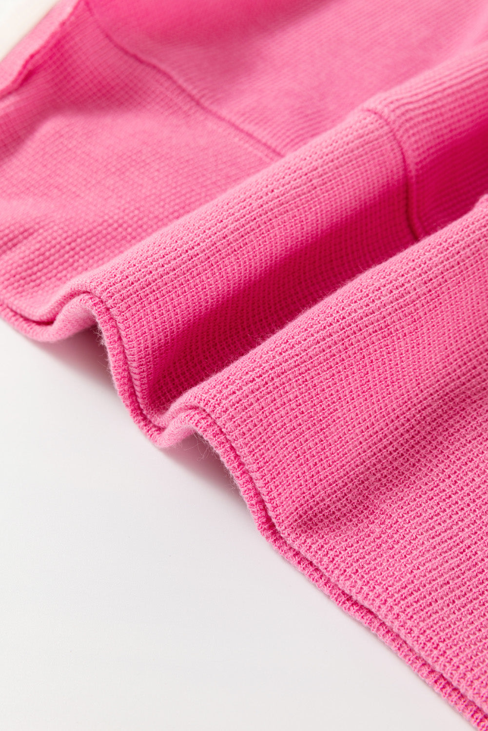 Rose Red Colourblock Patchwork Striped Puff Sleeve Plus Size Top with Slits BB Fashion Outlet