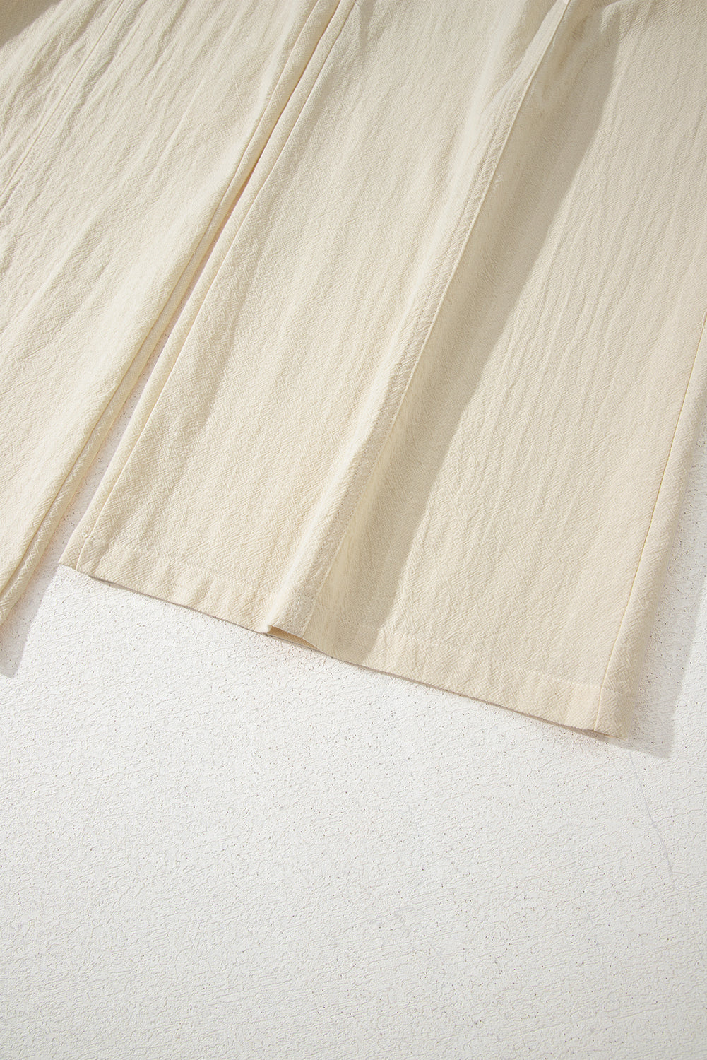 Beige Ruched High Waist Sleeveless Wide Leg Jumpsuit eAura