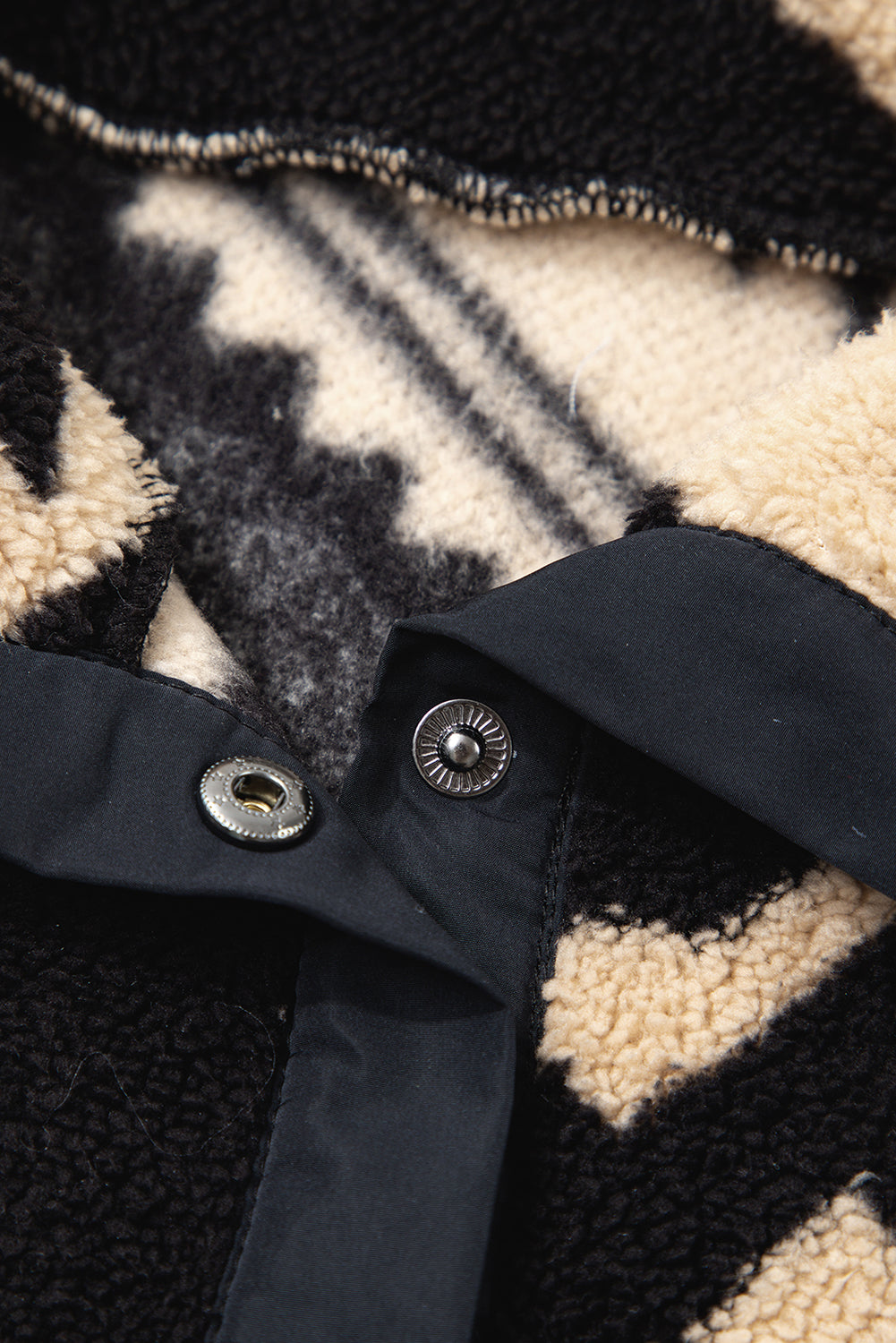 Black Western Aztec Half Zip Plush Sweatshirt eAura