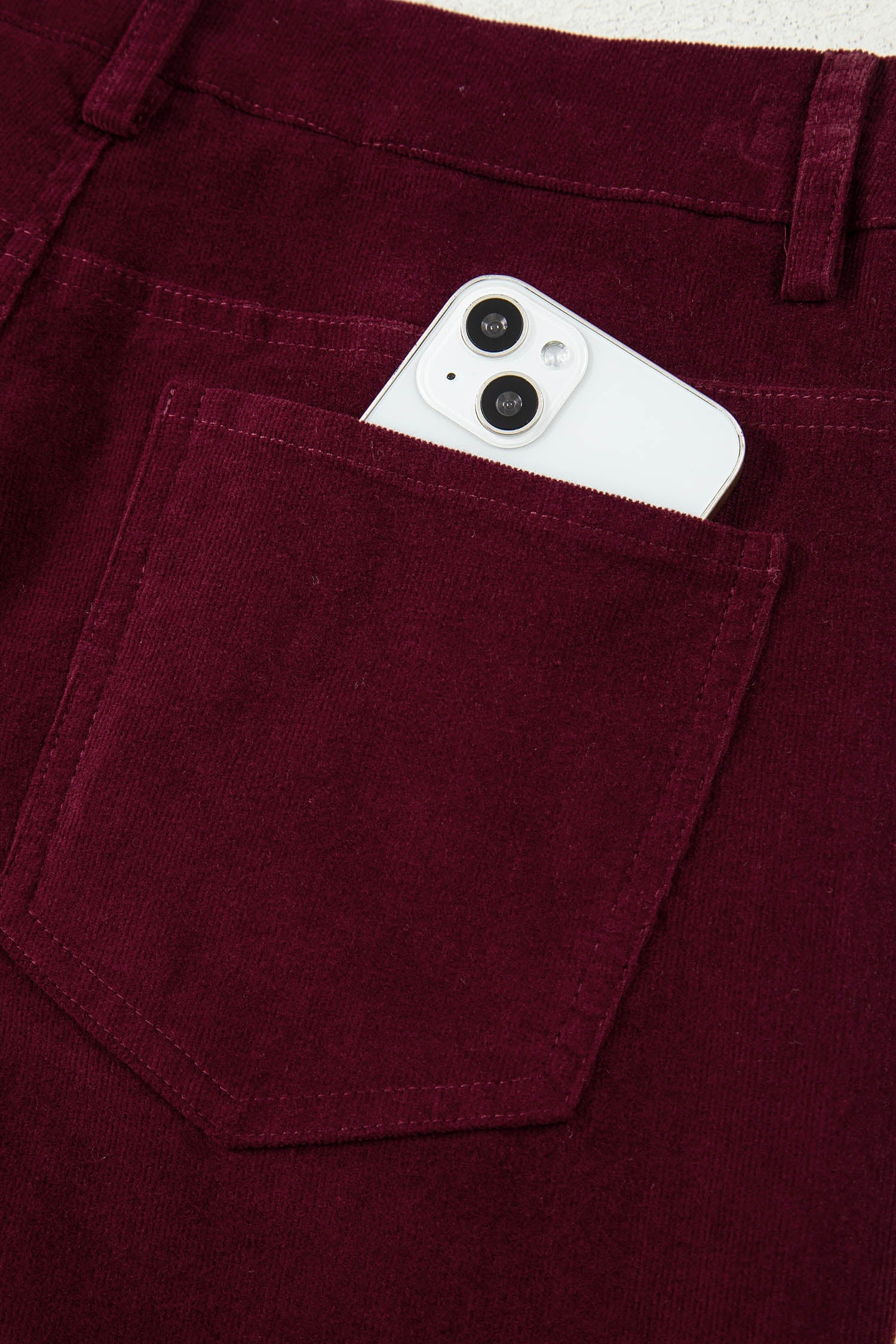 Soft Corduroy High Waist Wide Leg Trousers - Bottoms/Pants & Culotte