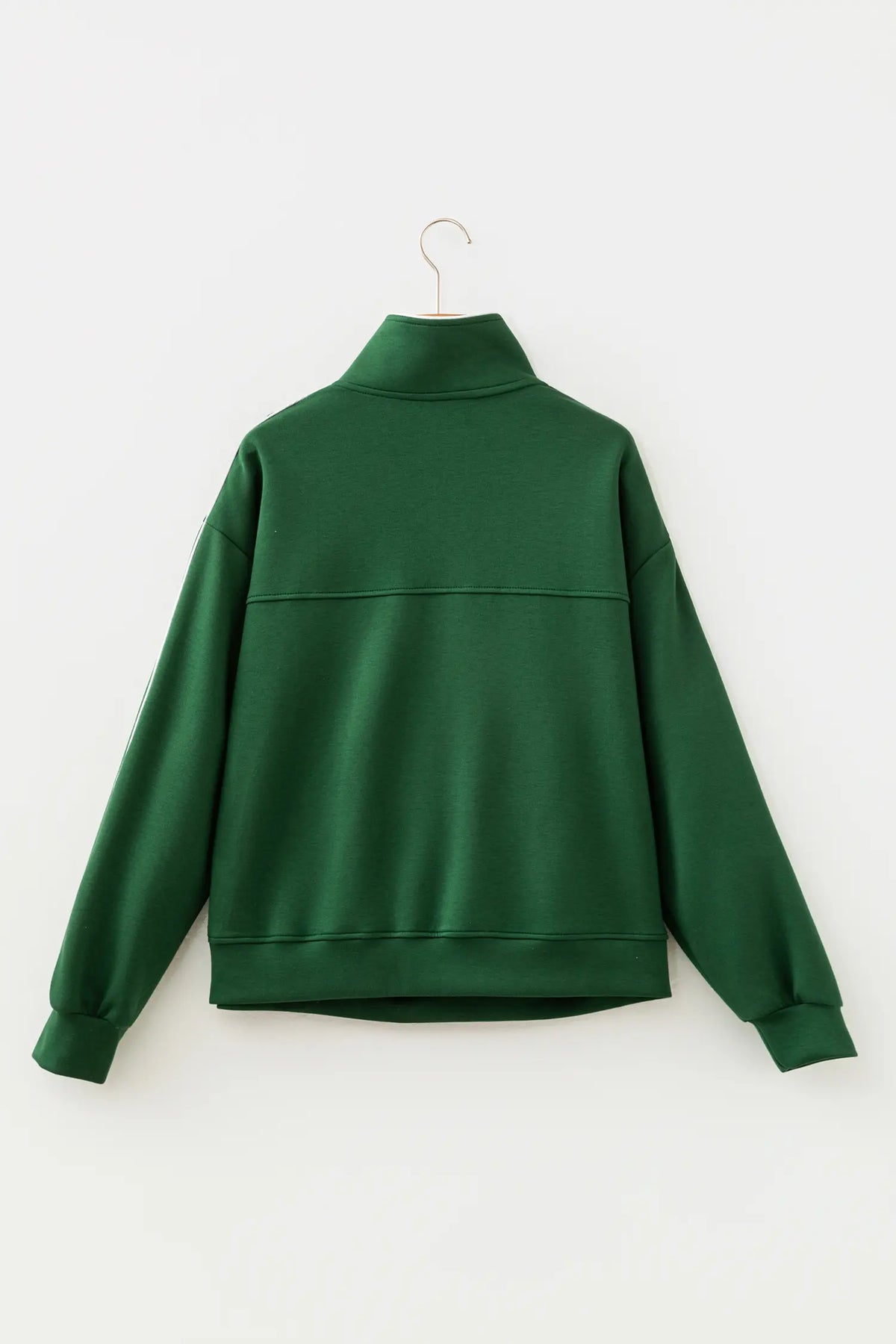 High Neck Zip-Up Loose Fit Sweatshirt