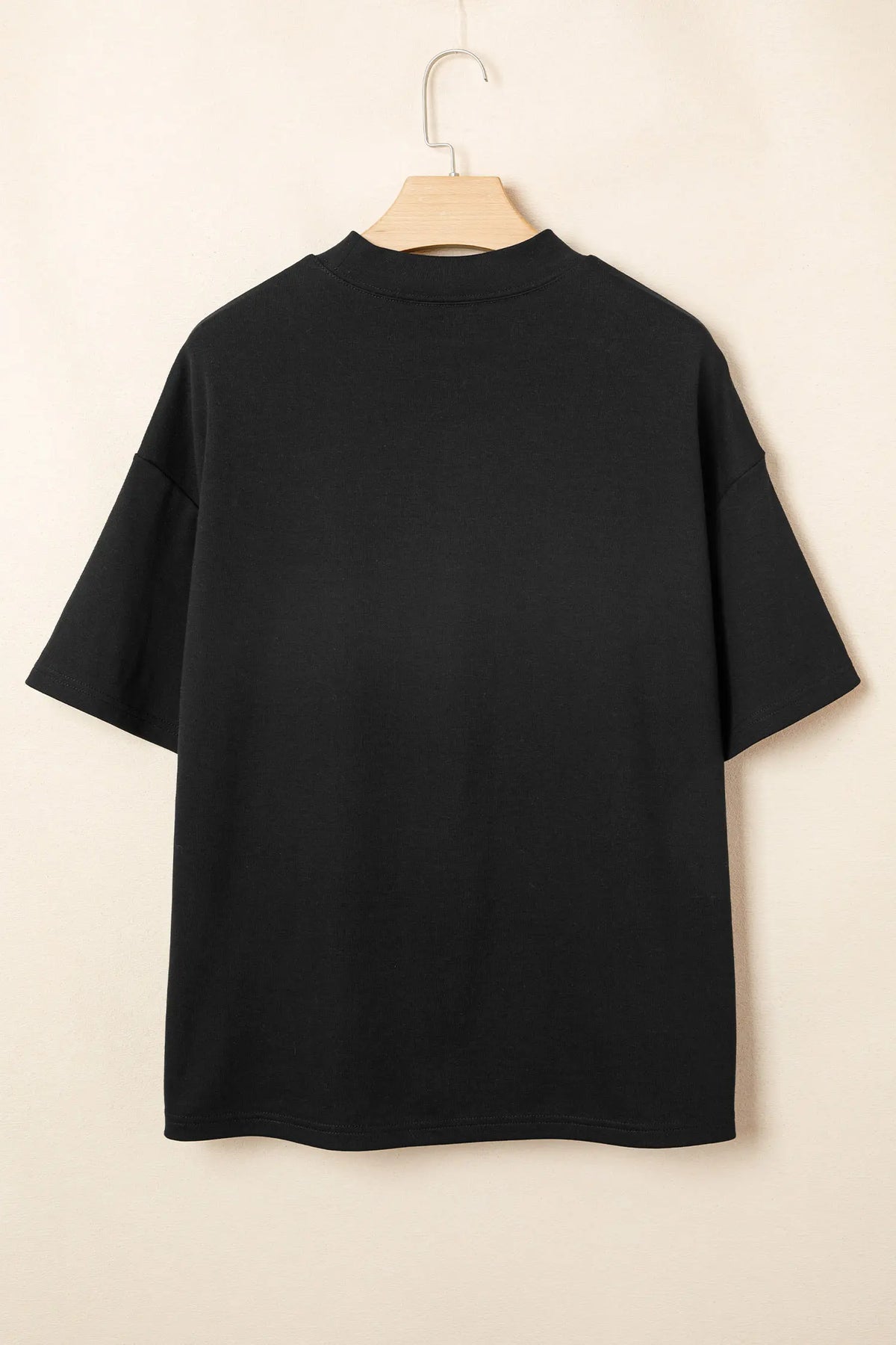 Solid Colour High Neck Oversize Tee – Wisteria