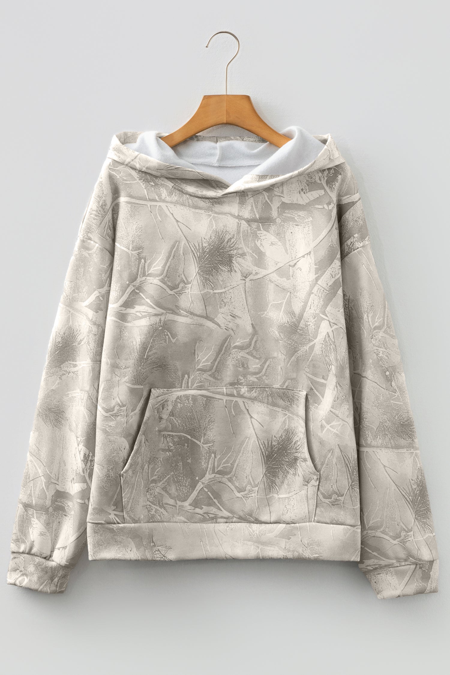 Camouflage Woodland Print Oversized Sporty Hoodie - eAura