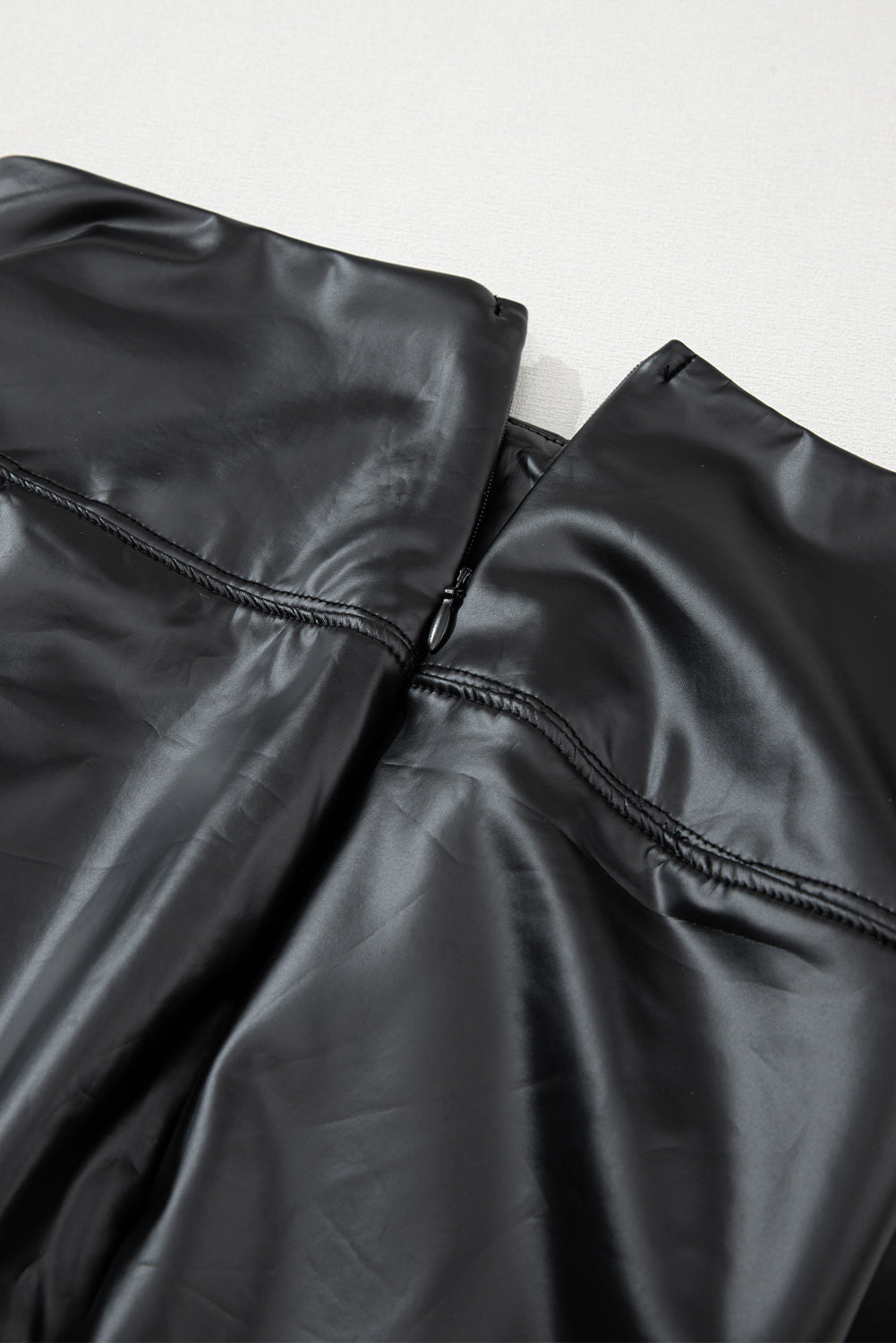 Black Faux Leather Zipped Detail Leggings Beagle Boutique Fashion Outlet