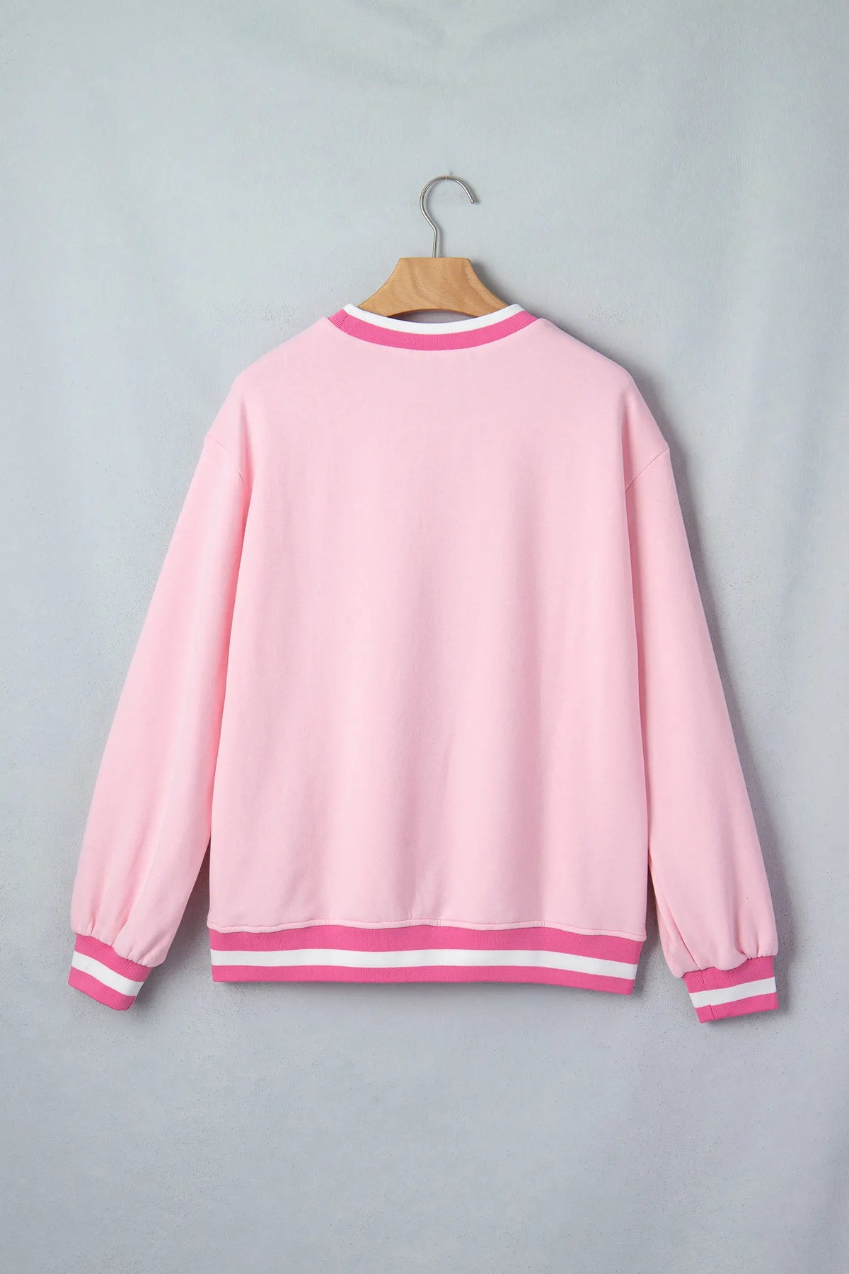 Embroidered Tennis Club Crew Neck Pullover Sweatshirt – Pink