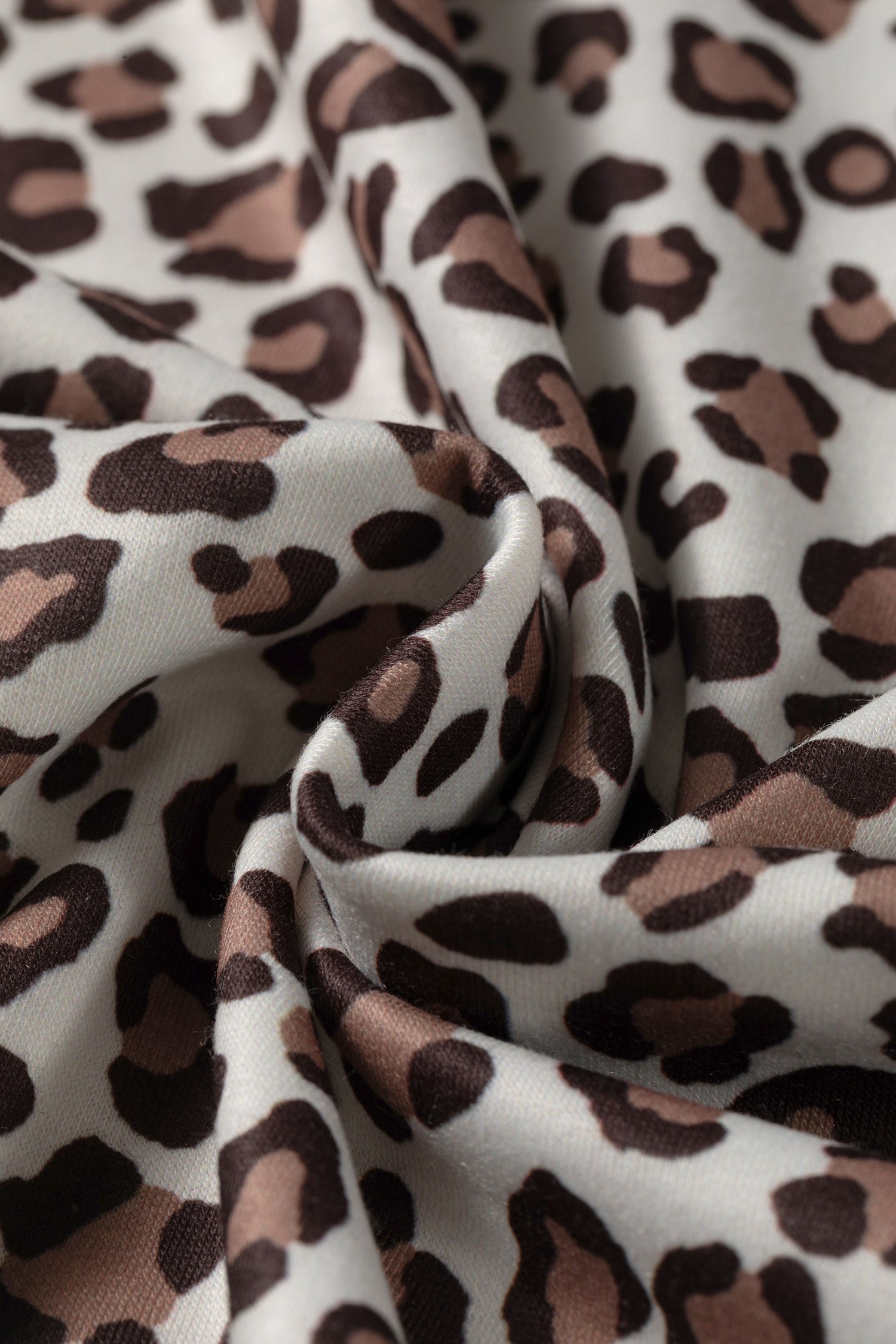 Leopard Print Embroidery Colorblock Details Pant Set – Khaki