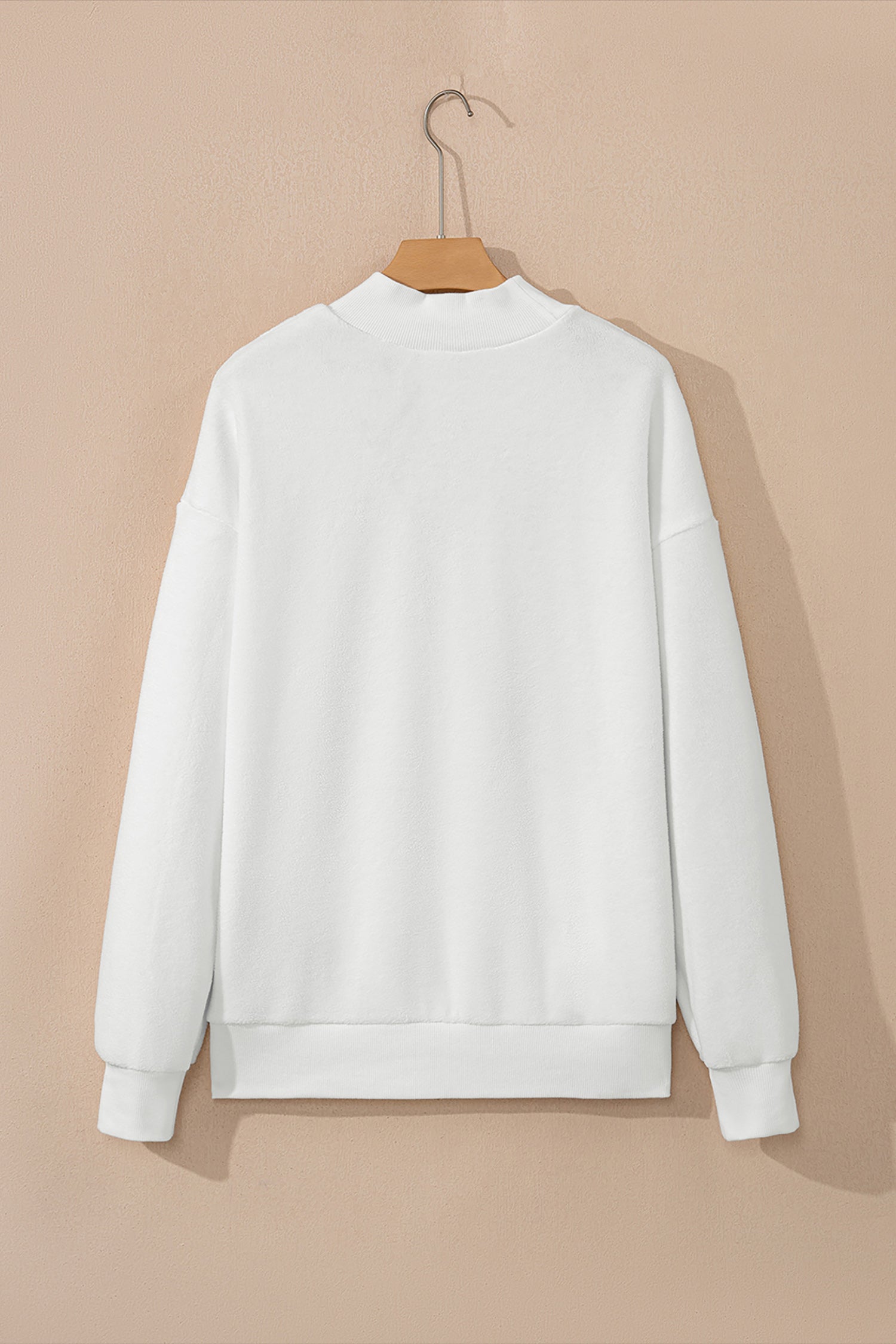 Carrot Oversize Drop Shoulder Reversible Mock Neck Sweatshirt – Orange