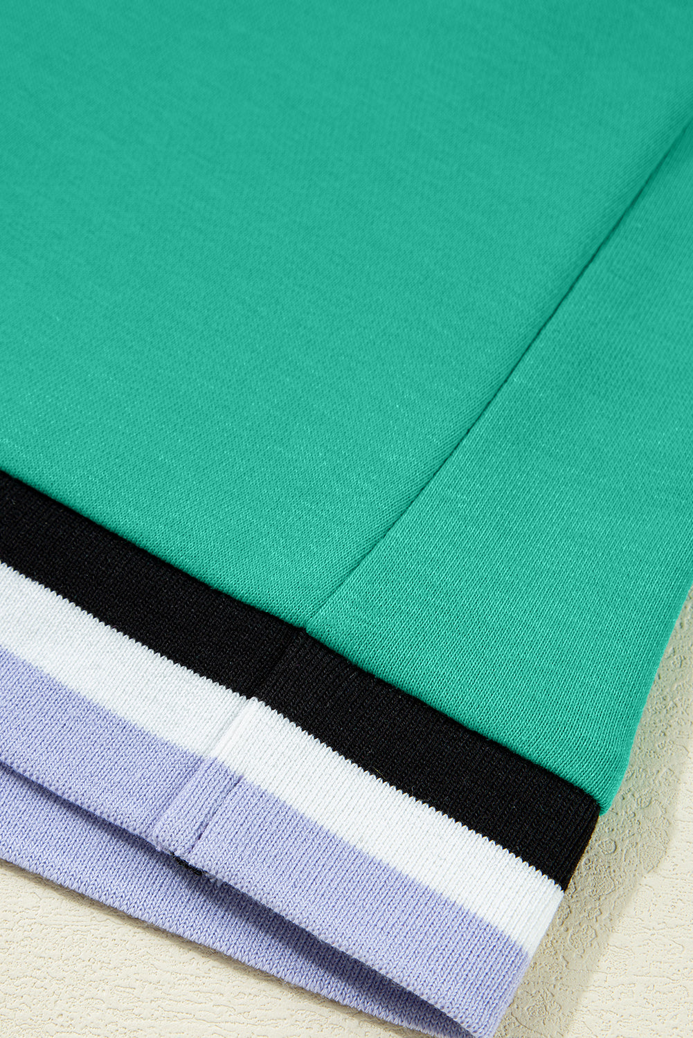 Green Contrast Trim V Neck Shift Sleeveless Mini Dress - eAura