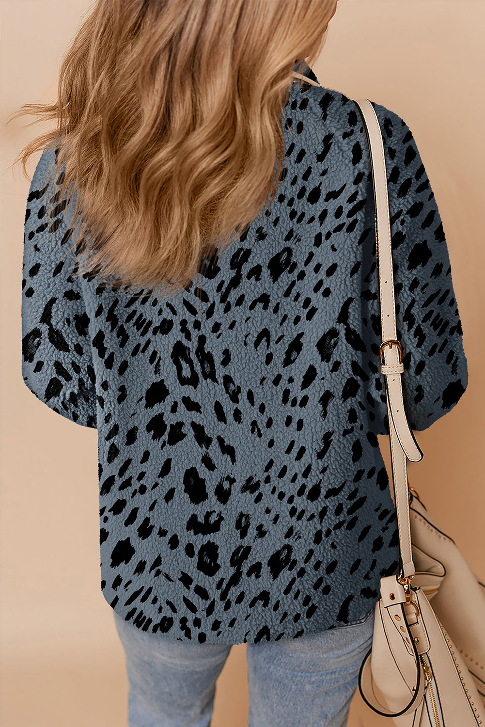 Print Buttoned Stand Collar Fleece Jacket Dear-Lover Dropshipping
