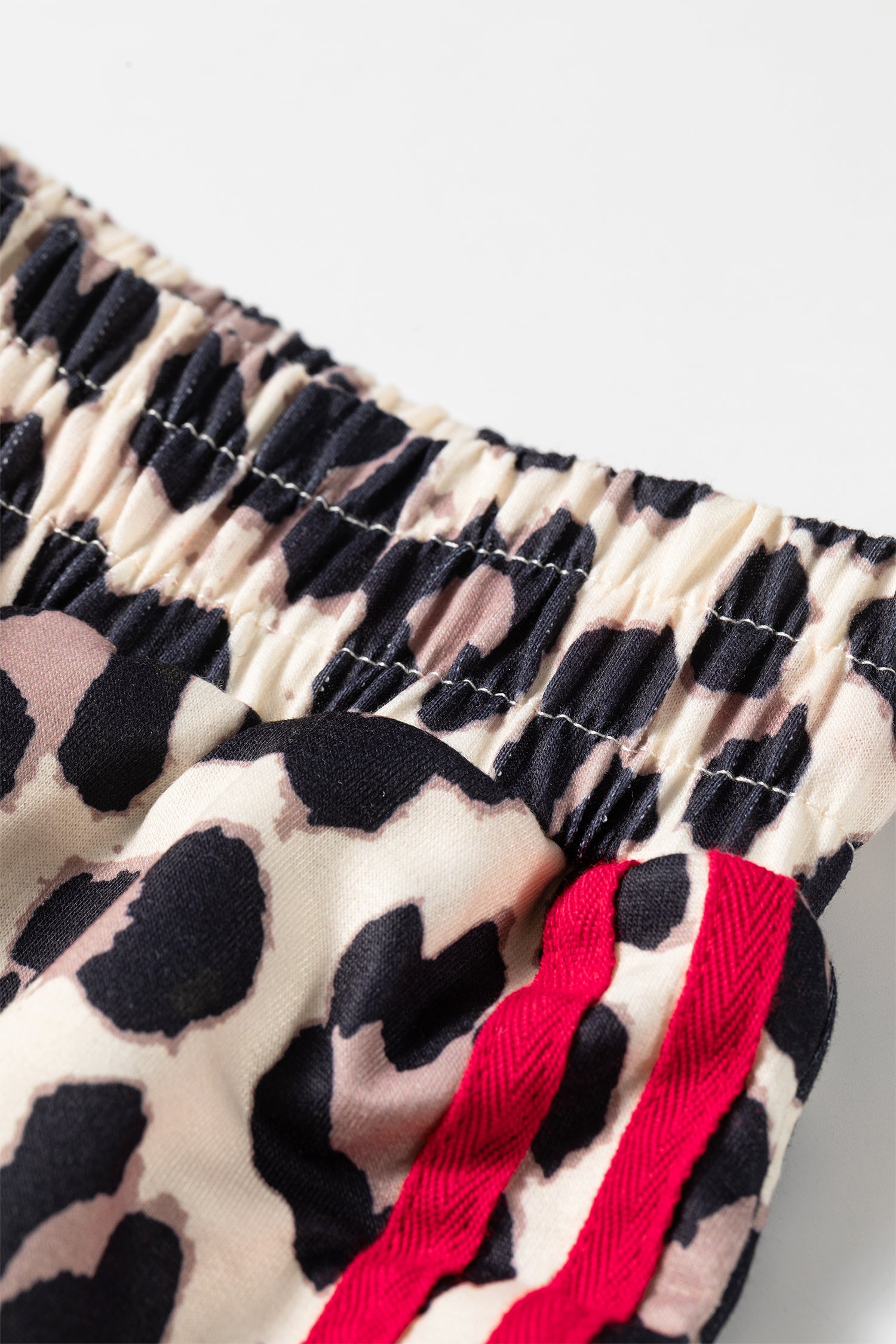 Side Stripe Leopard Wide leg Trousers – Rose