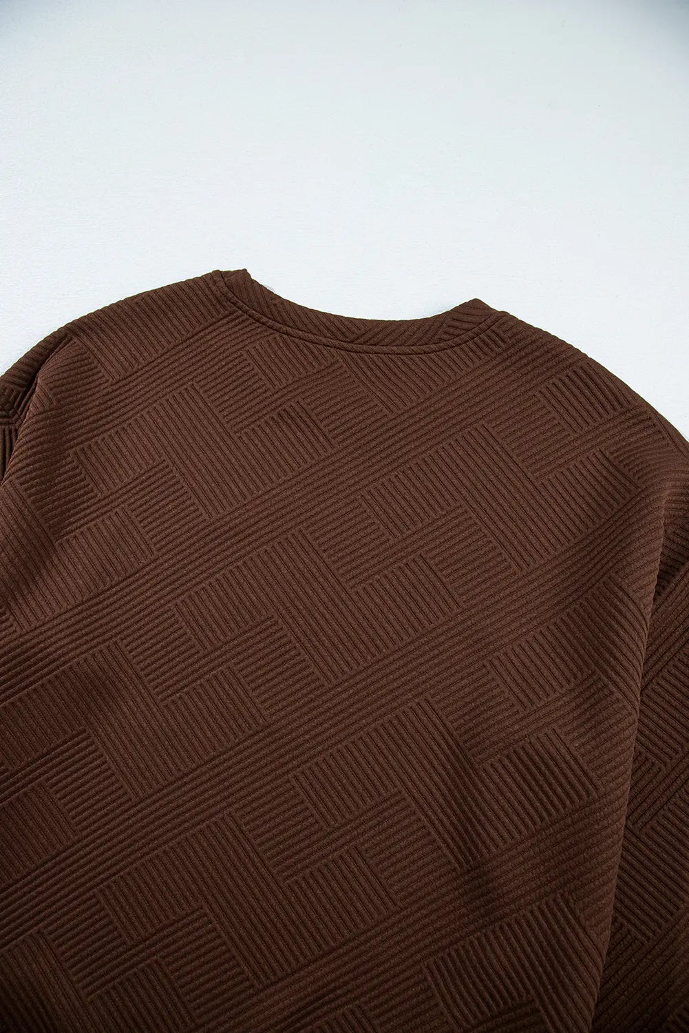 Jungle Solid Colour Textured Round Neck Drop Shoulder Pullover Sweatshirt – Green