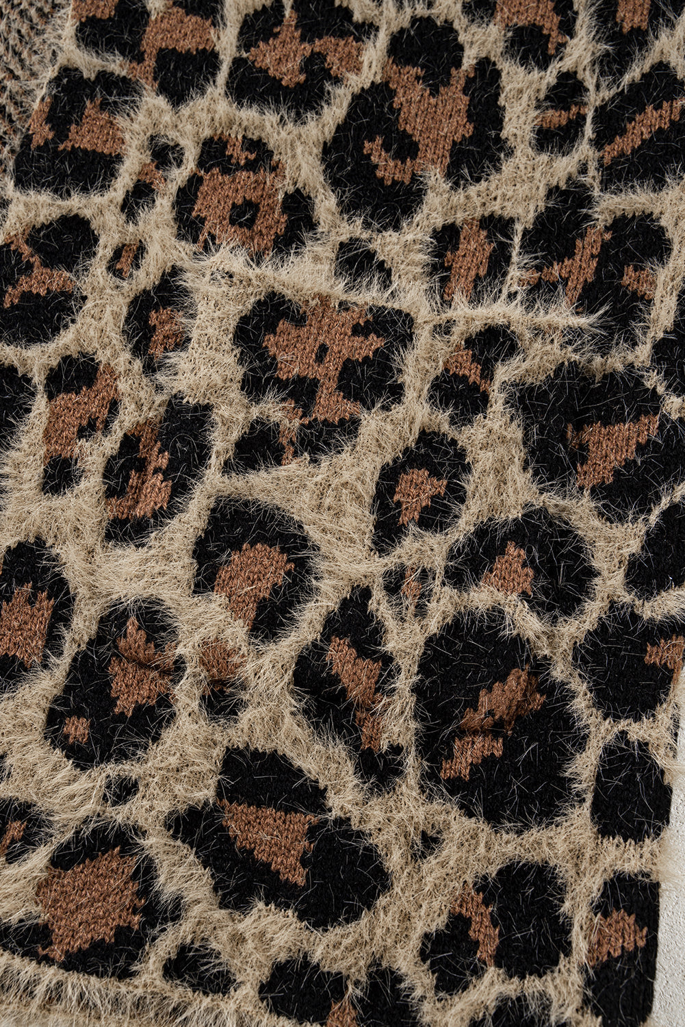 Brown Leopard Open Casual Cardigan eAura