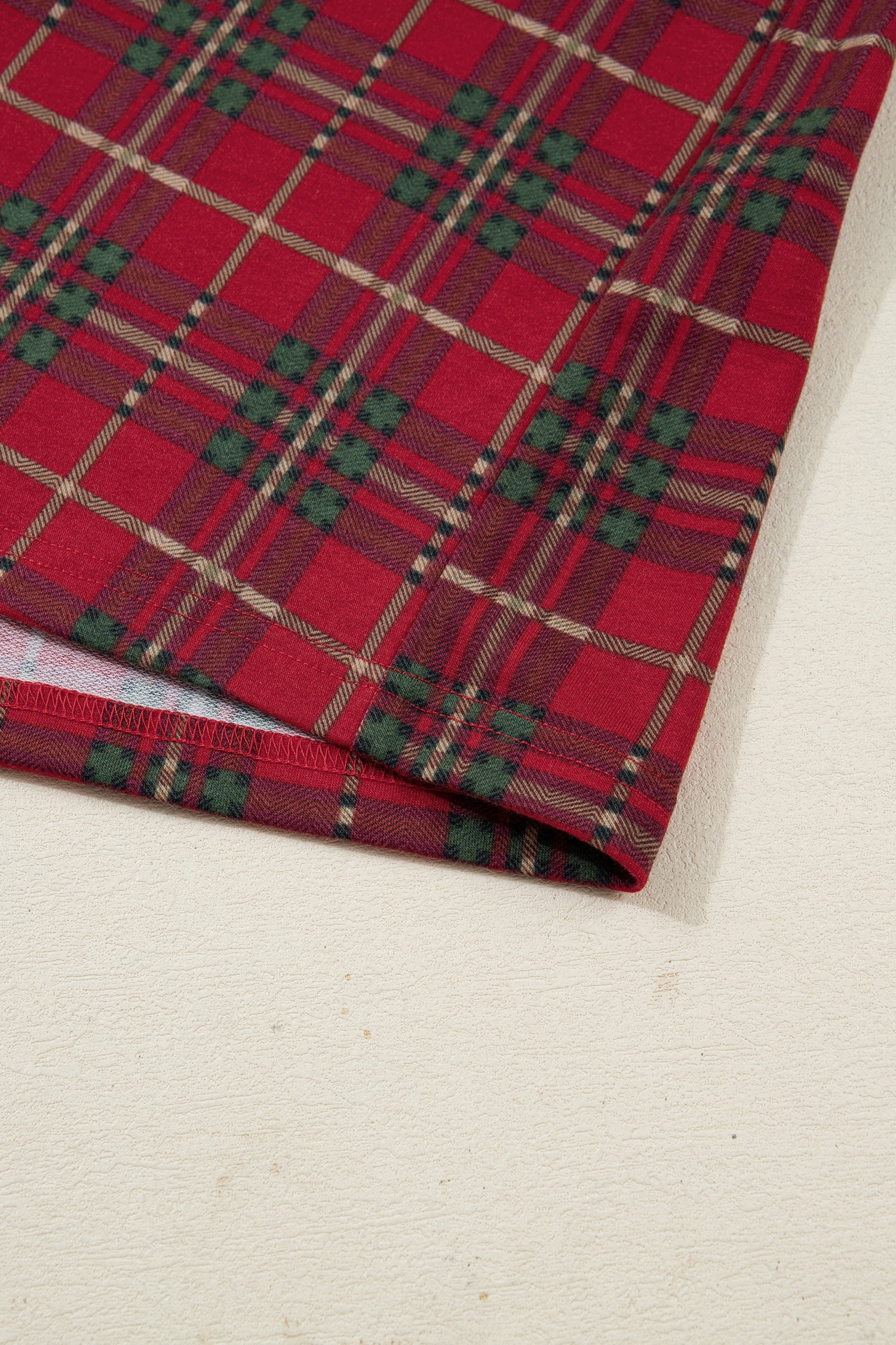 Plus Size Plaid Short Sleeve Shirt Pyjama Set - eAura