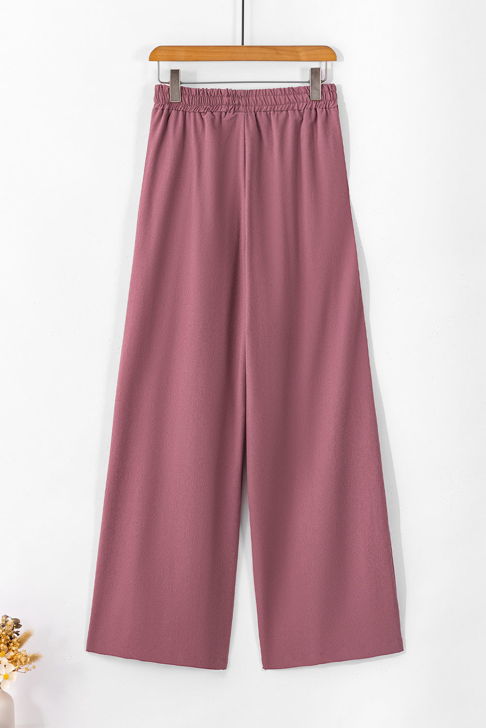 Coffee High Waisted Tie Front Side Pocket Wide Leg Flowy Casual Pants Dear-Lover Dropshipping