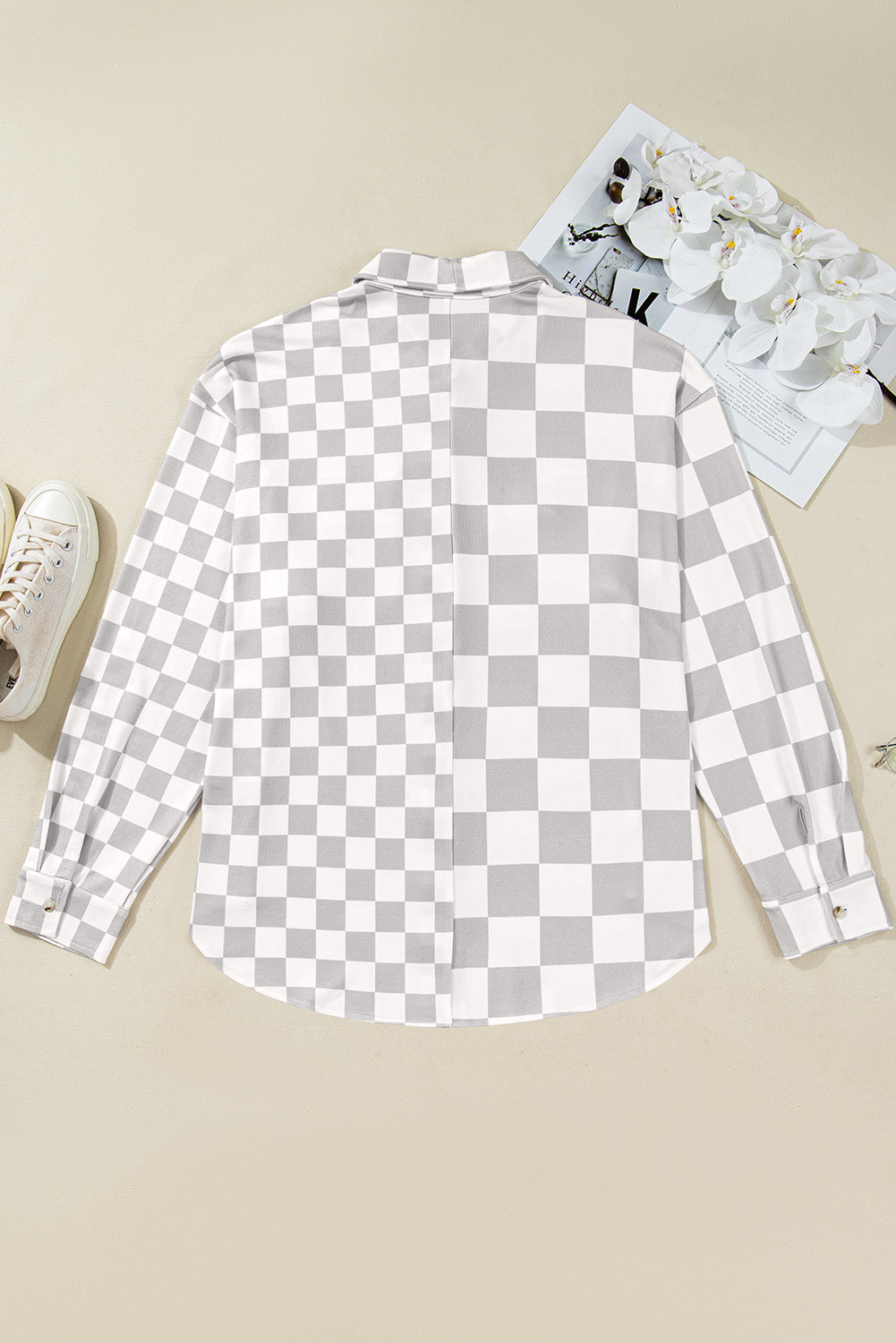 Checkered Buttoned Down Casual Jacket - eAura