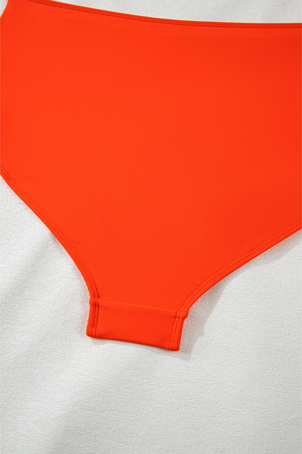 Orange Ruffled Trim Knotted High Waist Plus Size Bikini Set BB Fashion Outlet