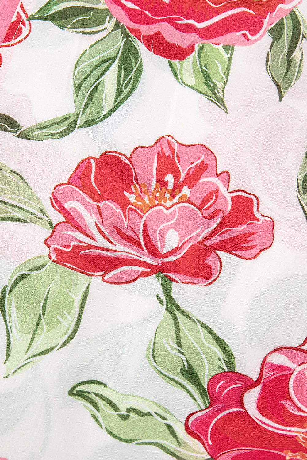 Rose Plus Size Floral Print Frilled Stripes Detail Short Sleeve Blouse BB Fashion Outlet