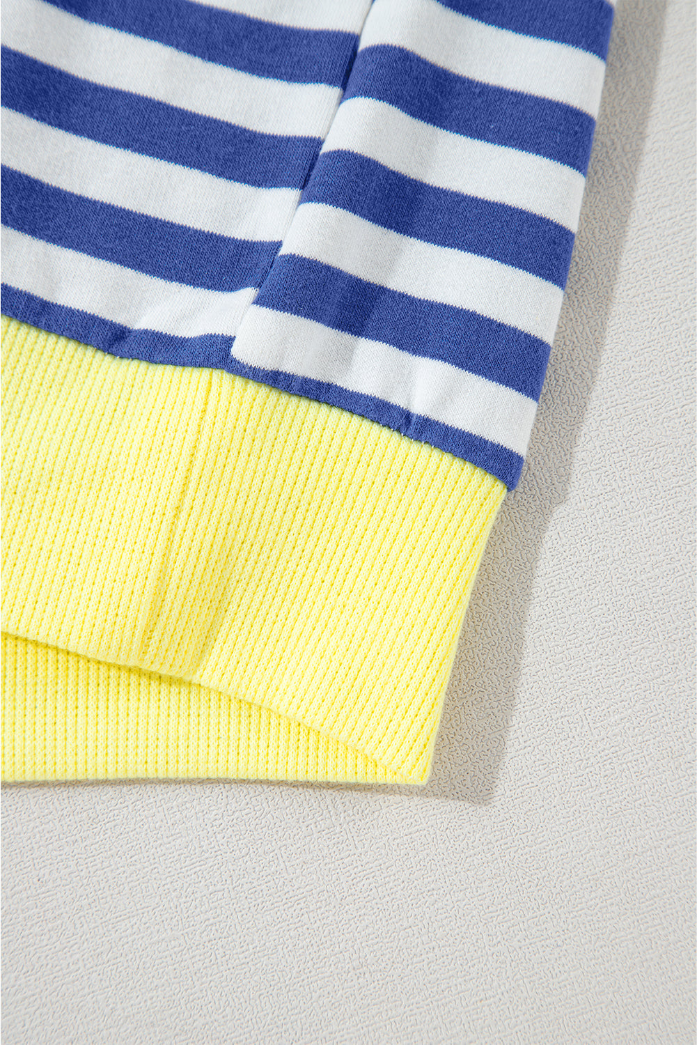 Sky Blue Stripe Oversized Contrast Trim Pullover Sweatshirt BB Fashion Outlet