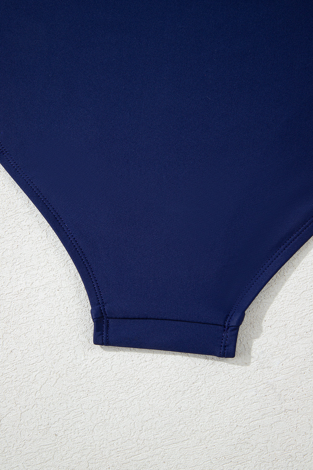 Navy Blue Abstract Print Frilled Trim Spaghetti Straps Tankini Set eAura