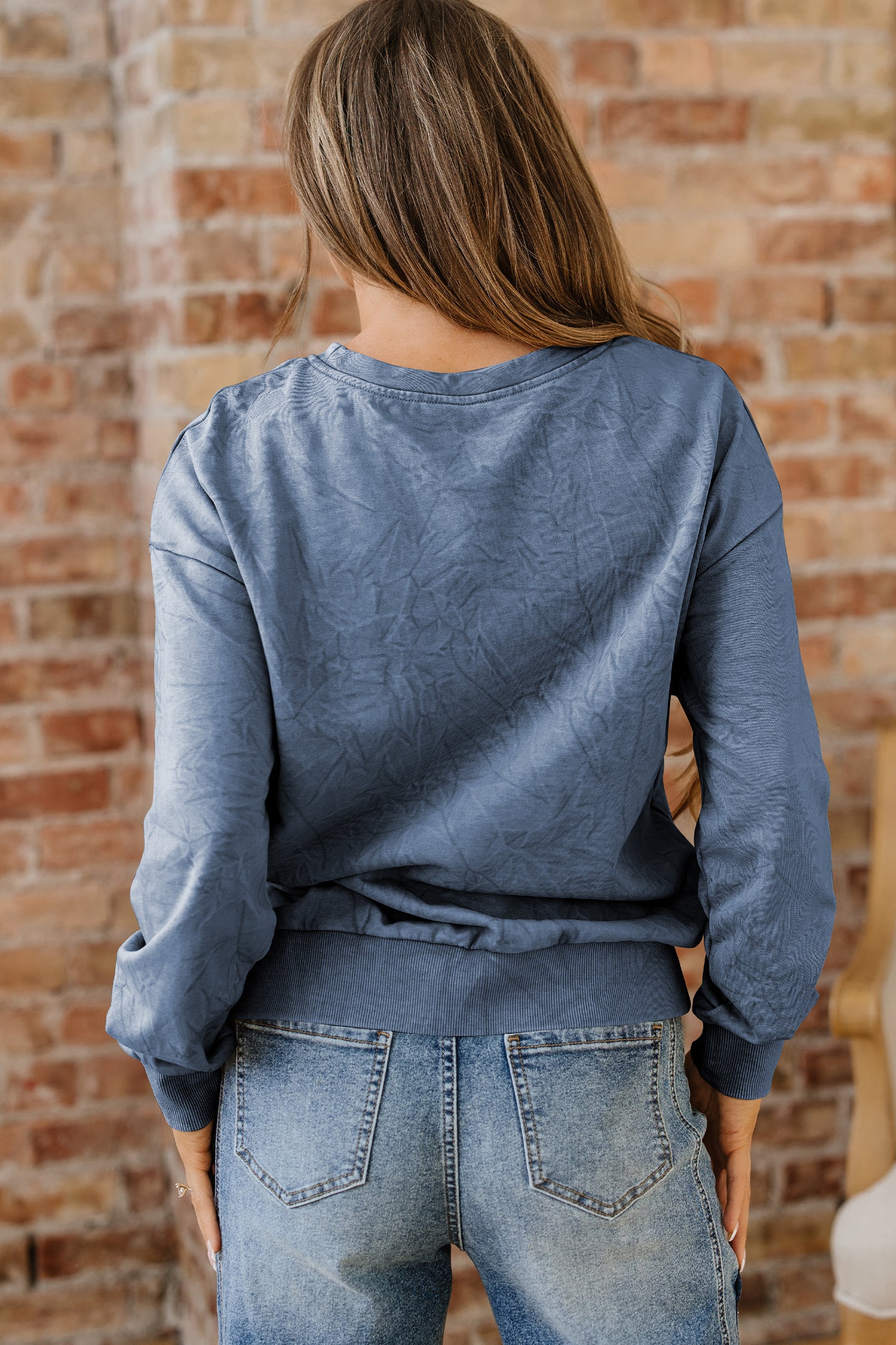 'Saved By Grace' Embroidered Mineral Wash Sweatshirt
