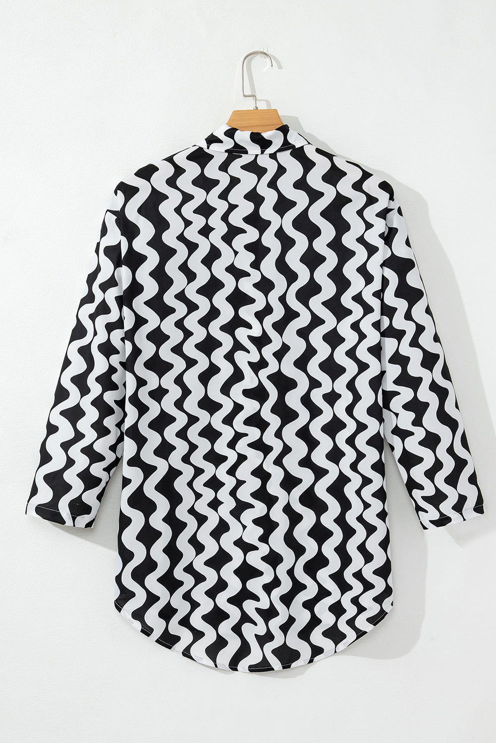 Black Stripe Print Loose Fit Open Front Beach Cover Up eAura