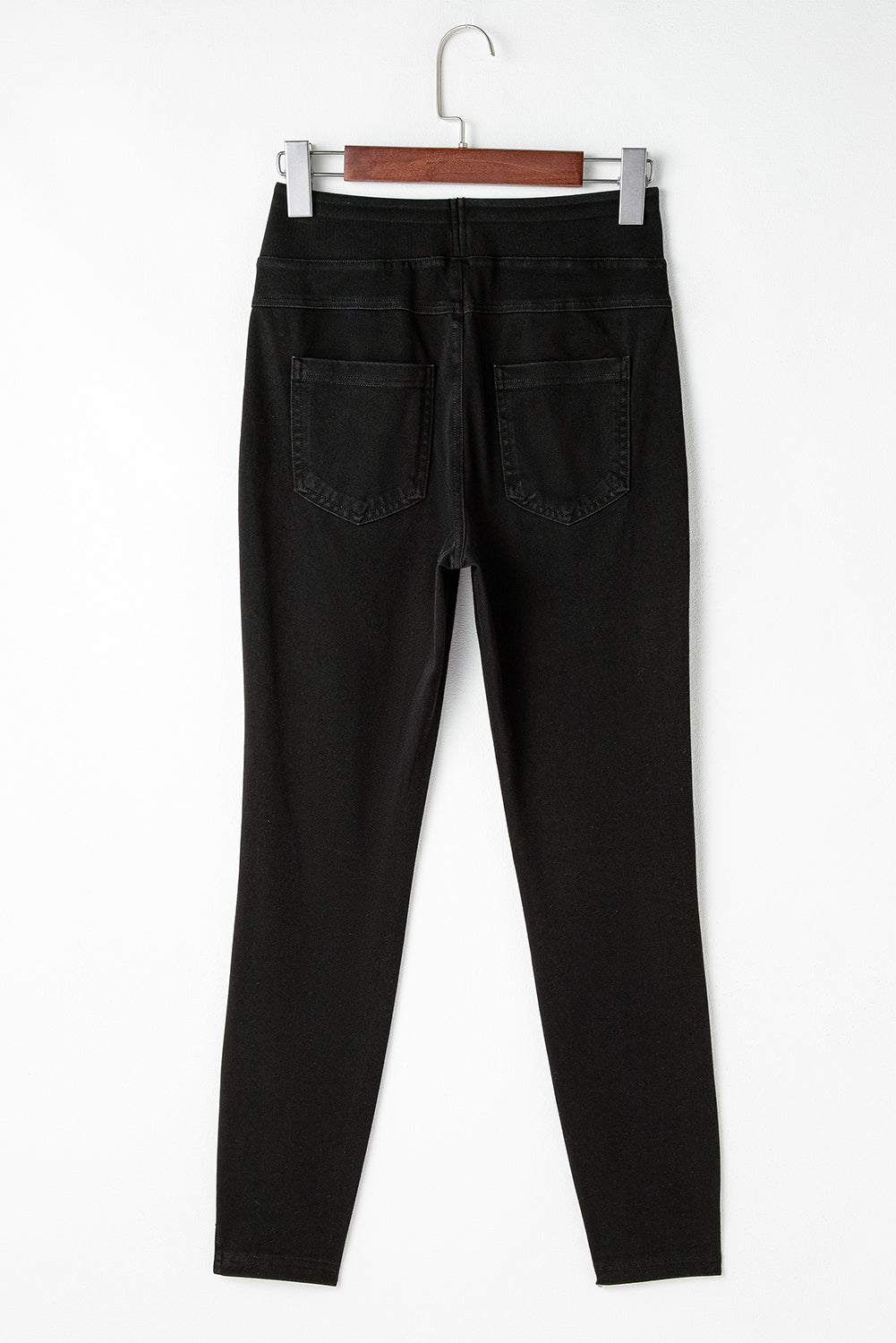 Black Solid Colour High Waist Stretchy Slim Fit Jeggings eAura