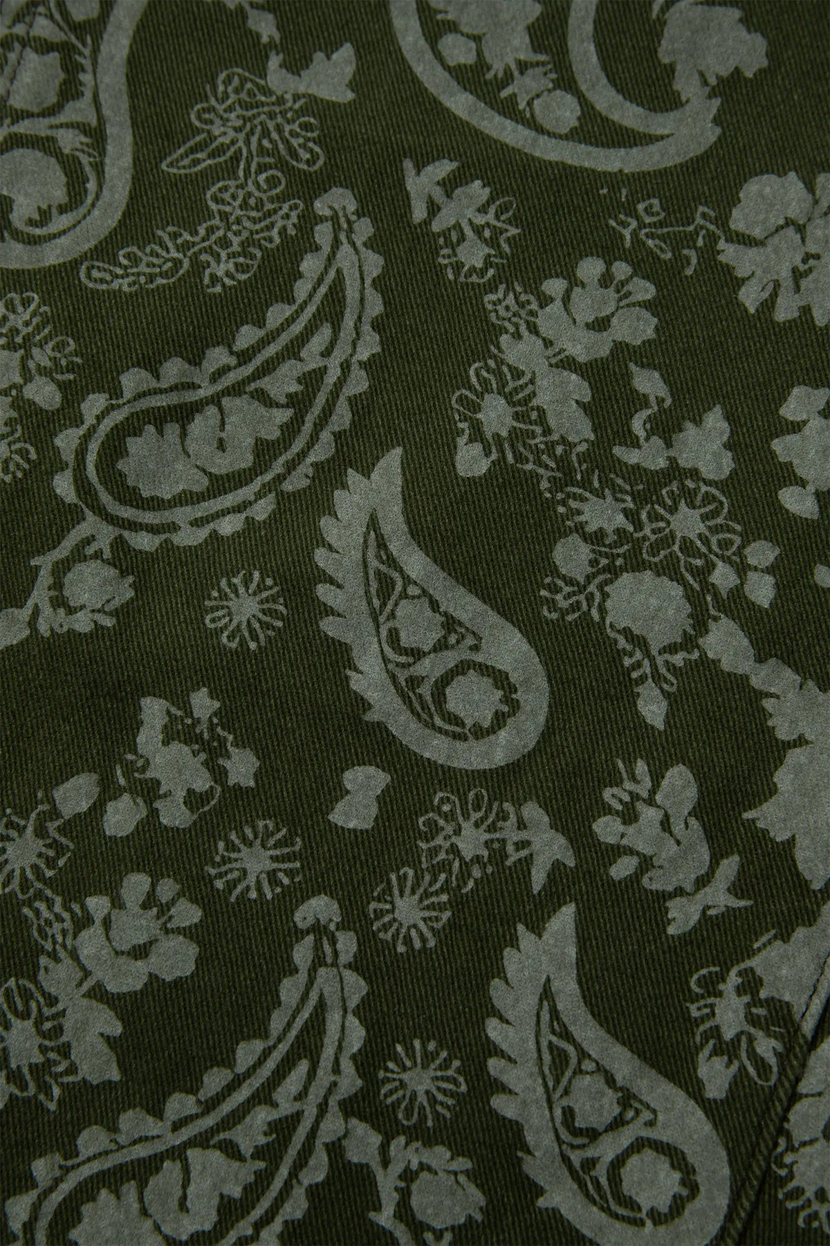 Paisley Print Harem Denim Pants – Green