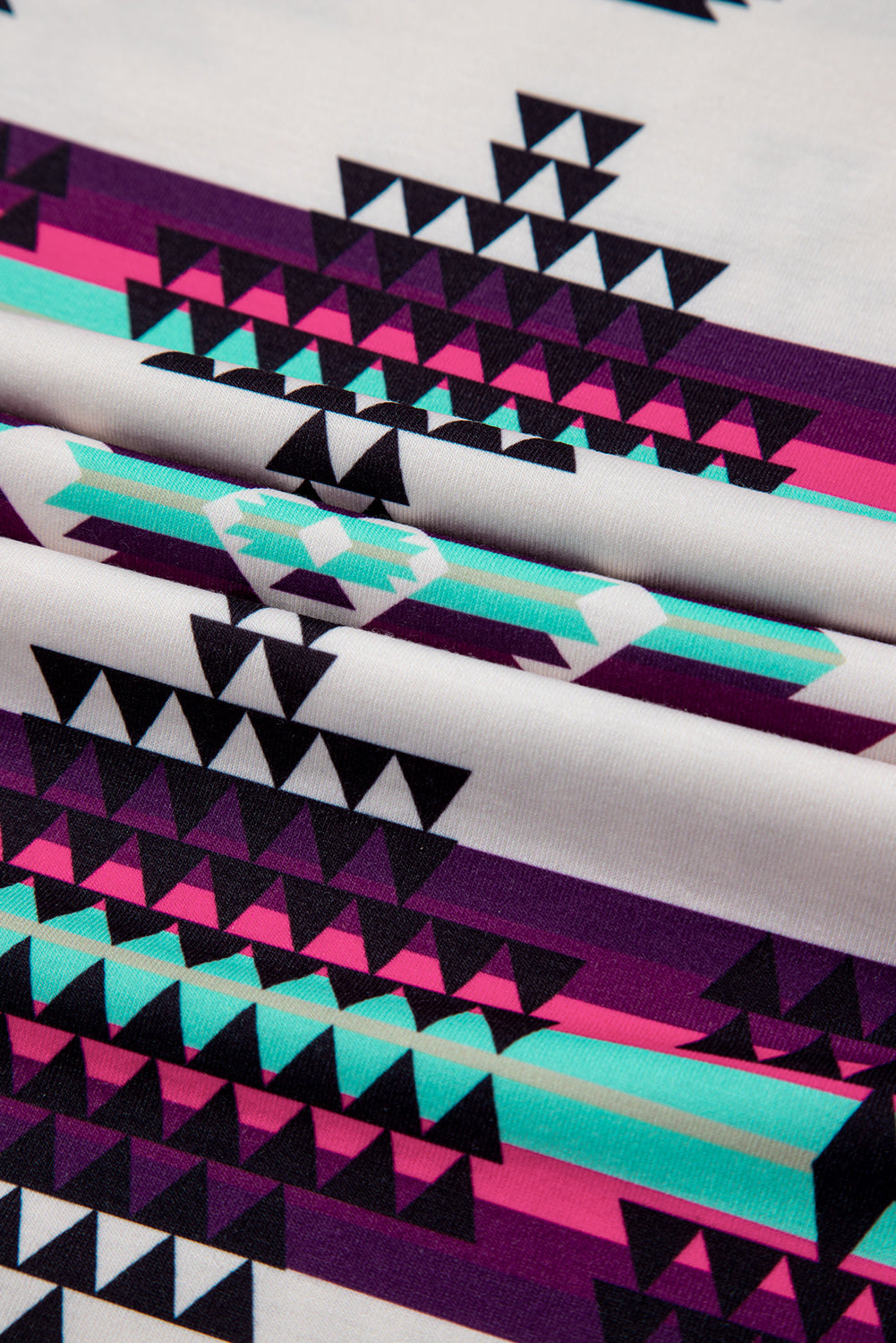 Beige Western Aztec Printed Long T-shirt Dress eAura