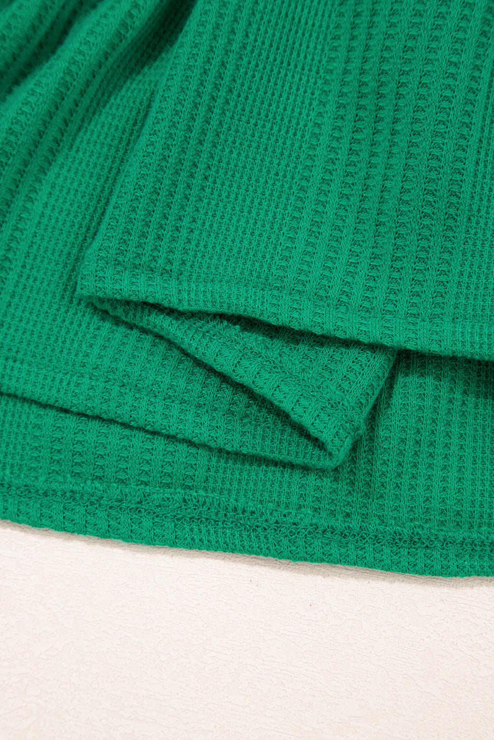 Green Solid Colour Ribbed Ruffle Tank Top and Trousers Set eAura