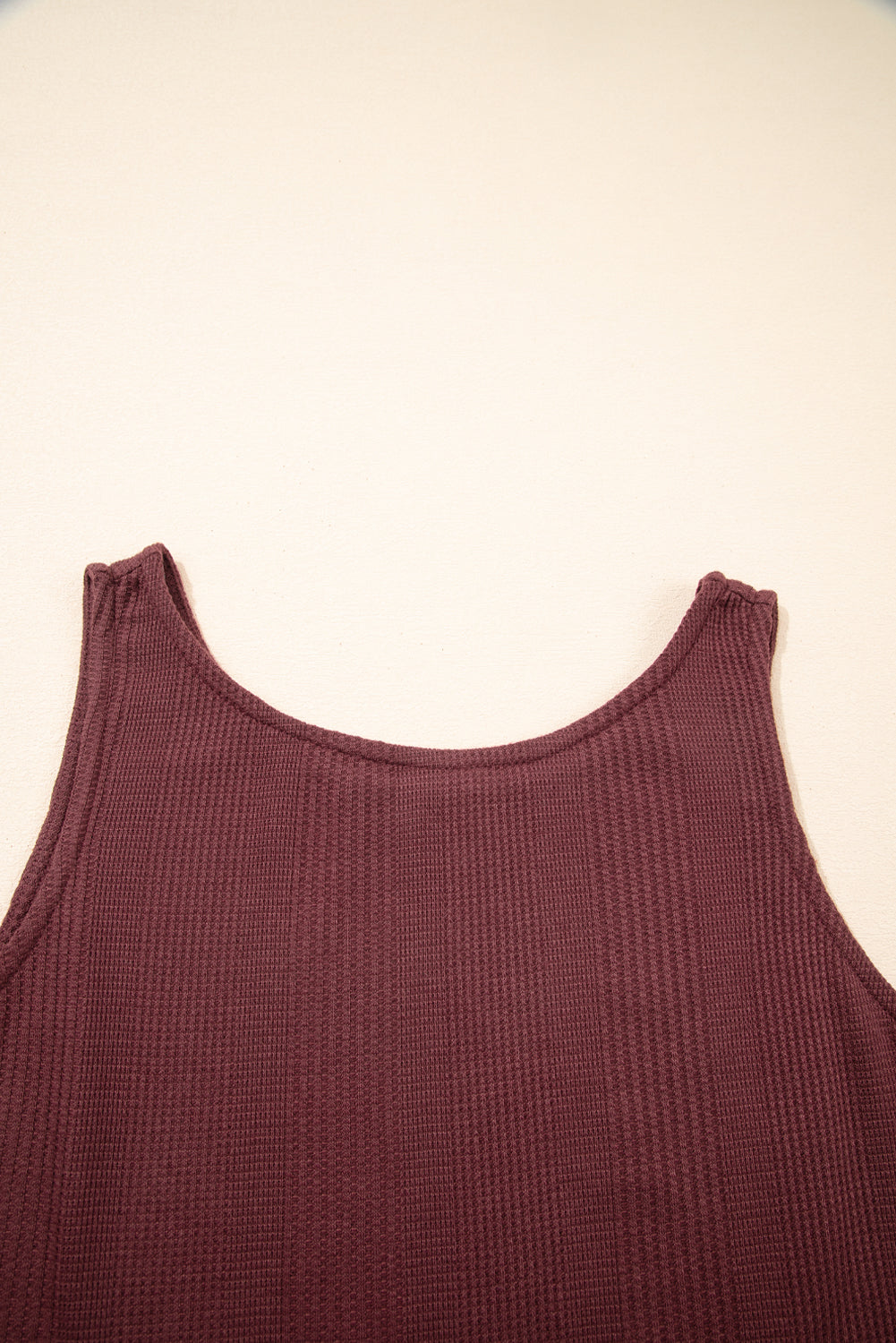 Red Dahlia Solid Colour Ribbed Ruffle Tank Top and Trousers Set eAura