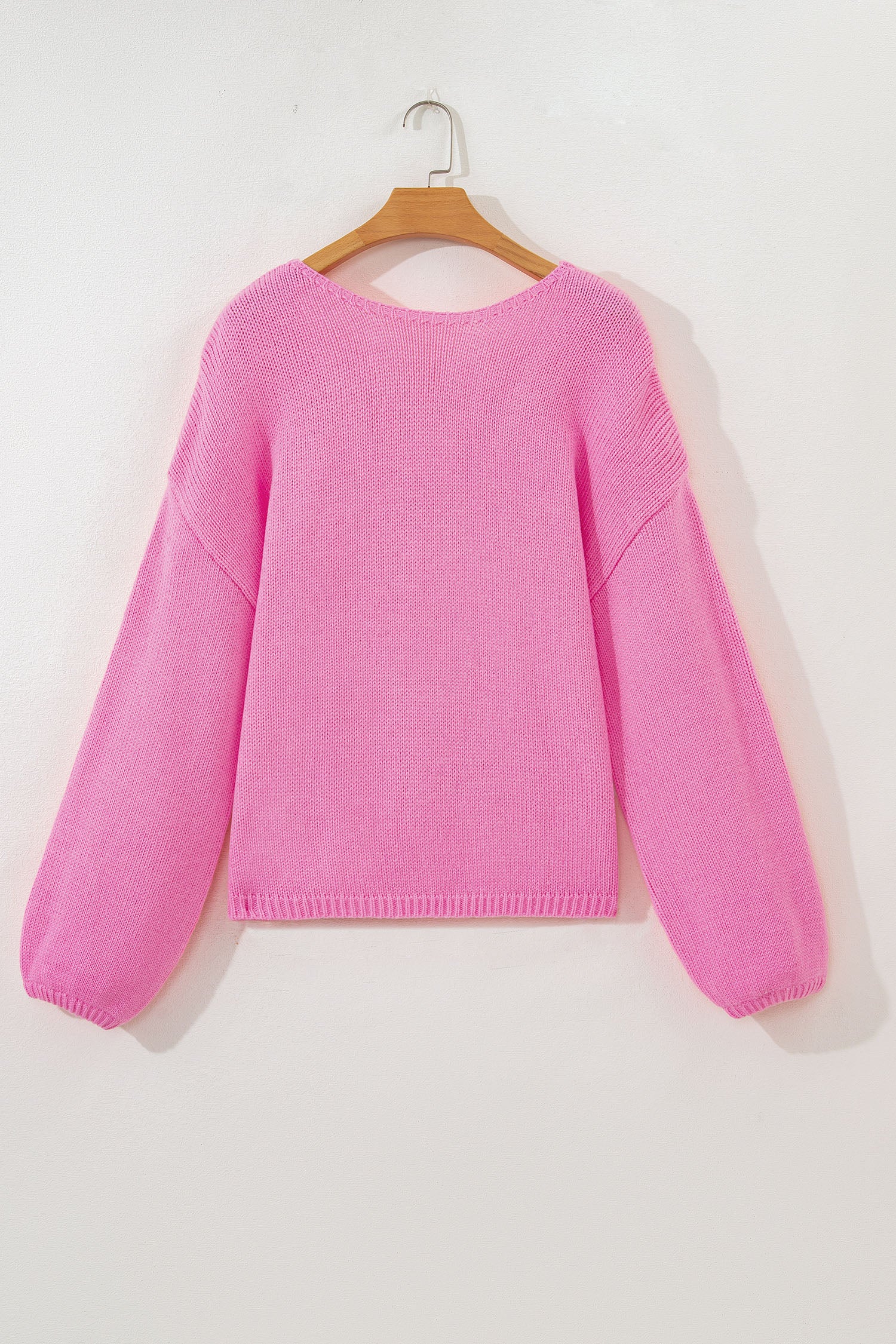 Bow Backless Bubble Sleeve Sweater