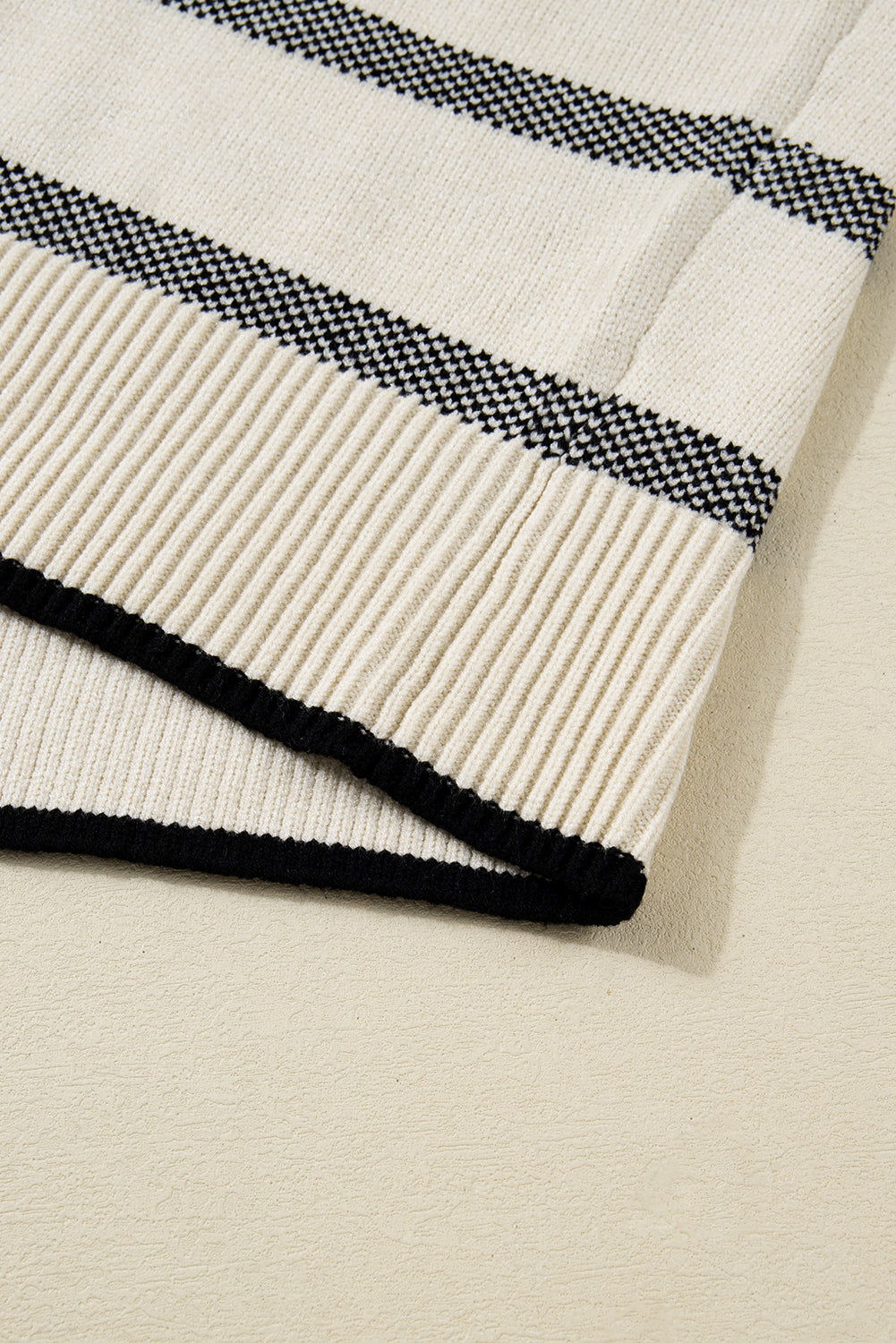 Stripe Wide Sleeve Drop Shoulder Plus Sweater - eAura