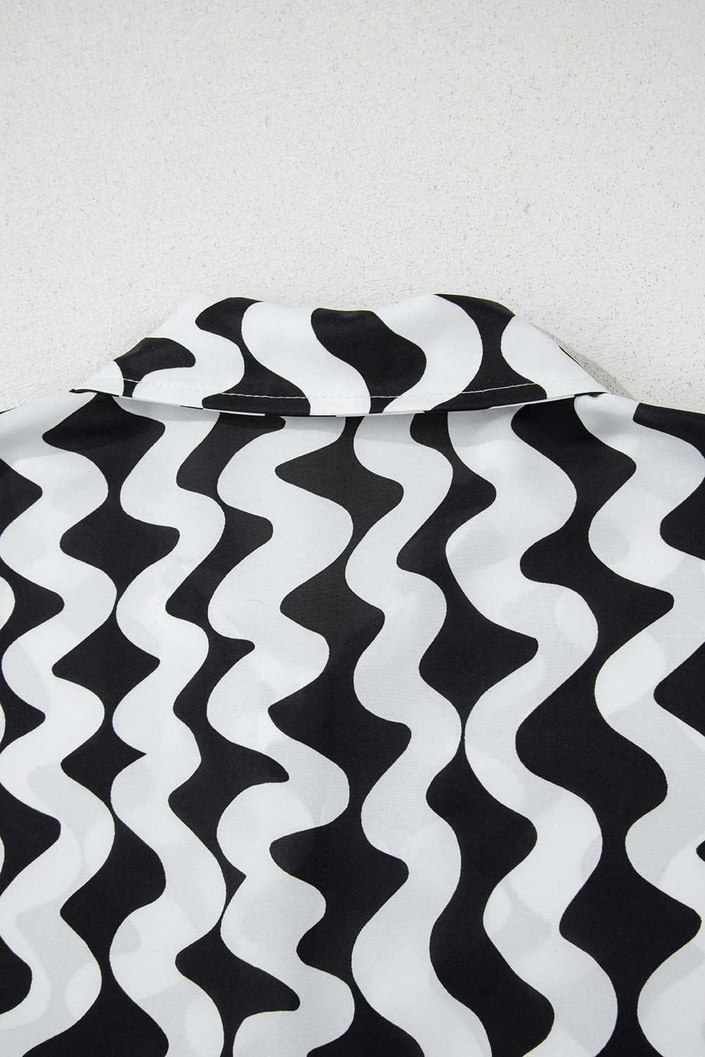 Black Stripe Print Loose Fit Open Front Beach Cover Up eAura