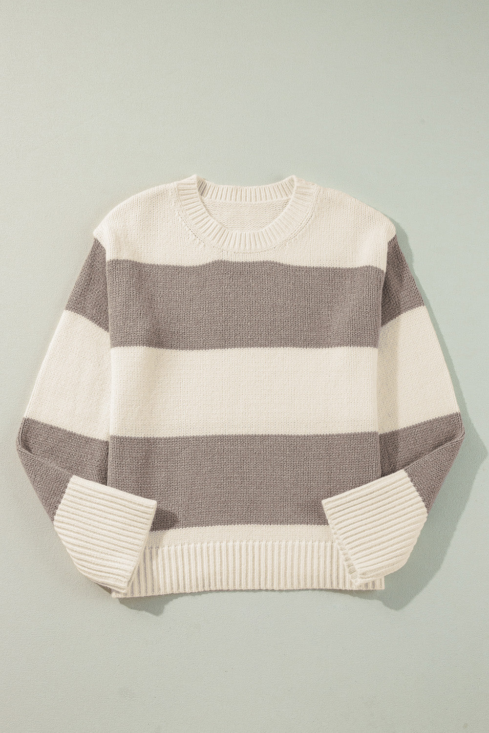 Simply Taupe Colourblock Loose Pullover Sweater eAura