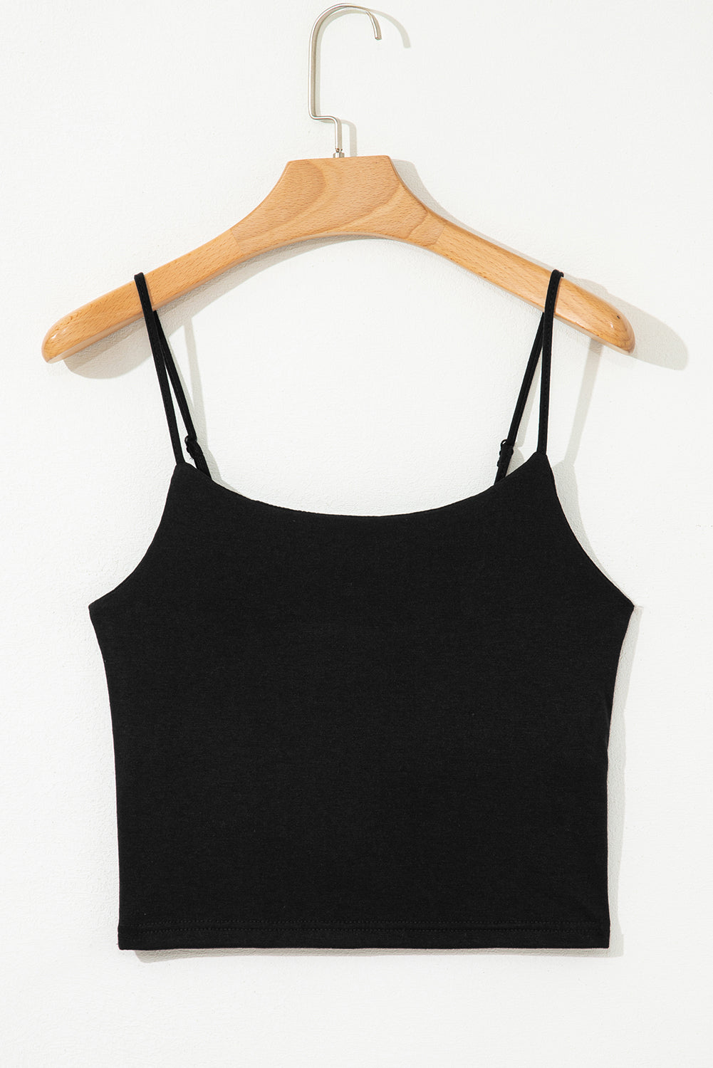 Black Spaghetti Strap Skinny Fit Cropped Tank Top eAura