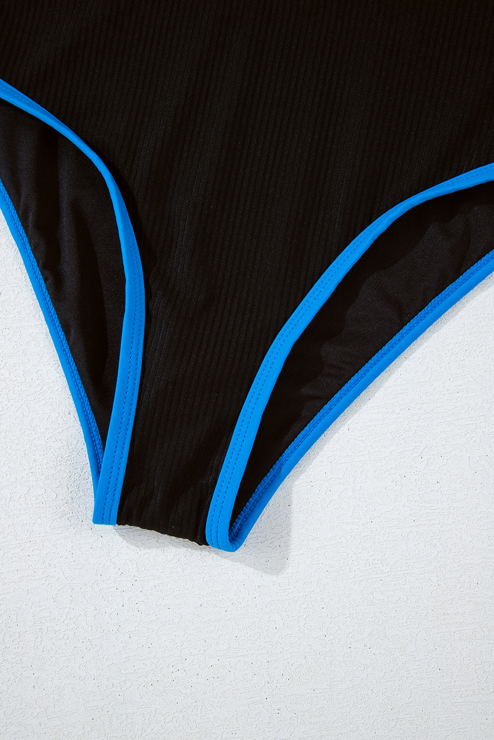 Black Triple Colour Trimmed High Waist Bikini Set eAura