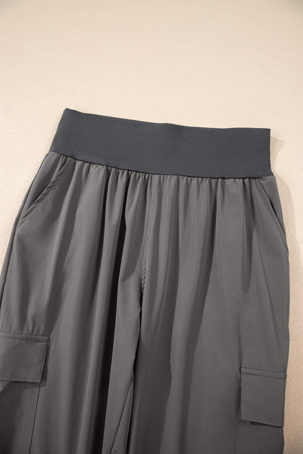 Elastic High Waist Cargo Jogger Trousers With Pockets - eAura