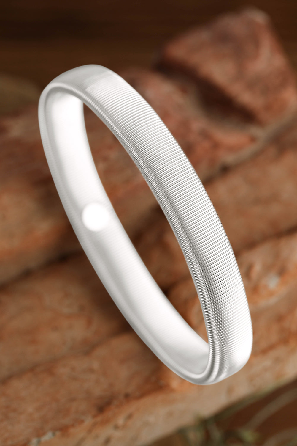Silvery Stretchy Plated Metal Wide Bangle BB Fashion Outlet