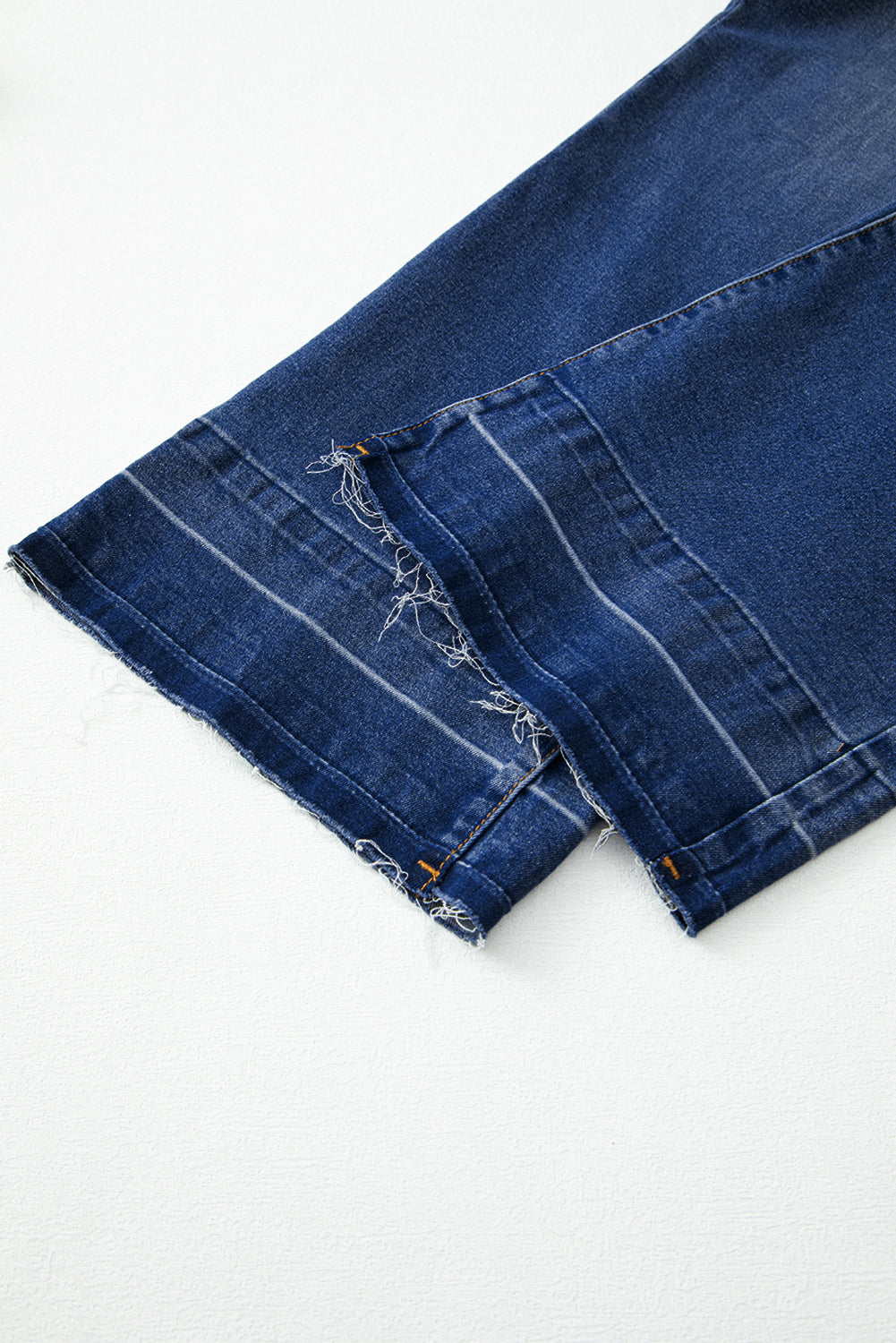 Raw Hem Straight High Rise Loose Jeans - Bottoms/Jeans