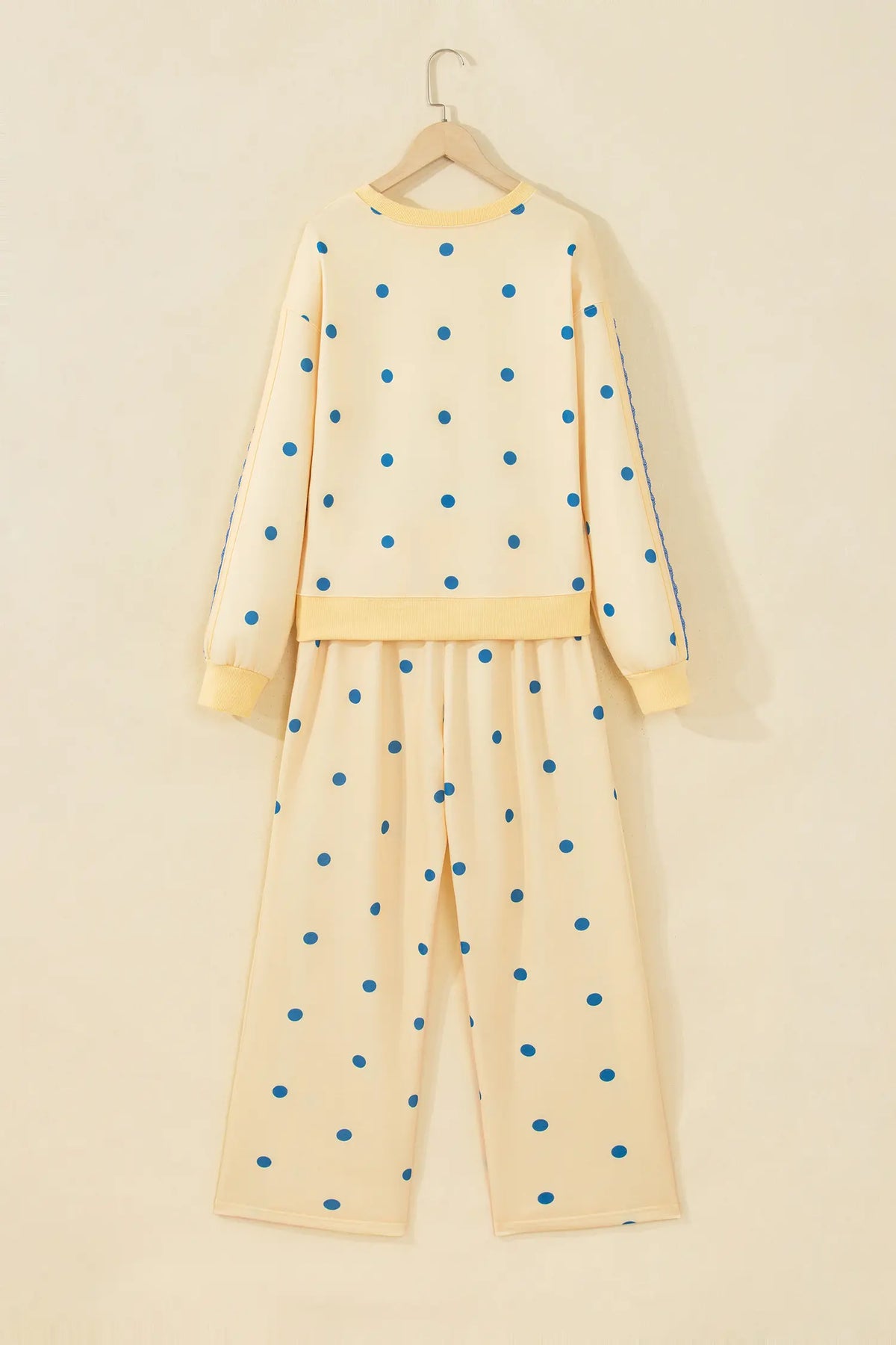 Co-ord set Long Sleeve Top and Wide-Leg Trousers with Patchwork