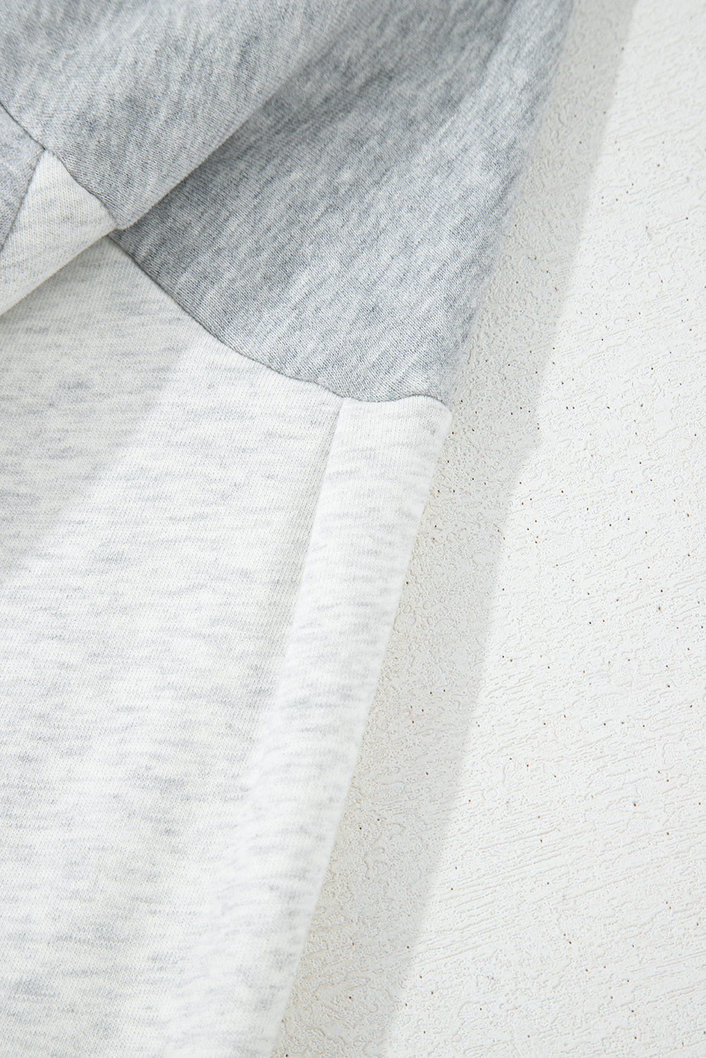 Grey Half Zipper Collared Drop Shoulder Side Slits Sweatshirt eAura