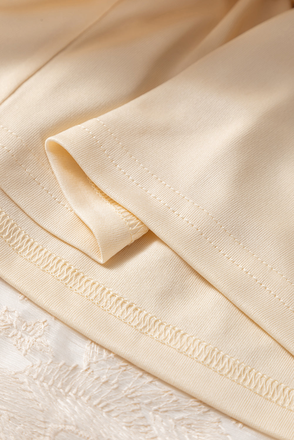 Embroidered Mesh Overlay Flowy Maxi Skirt - eAura