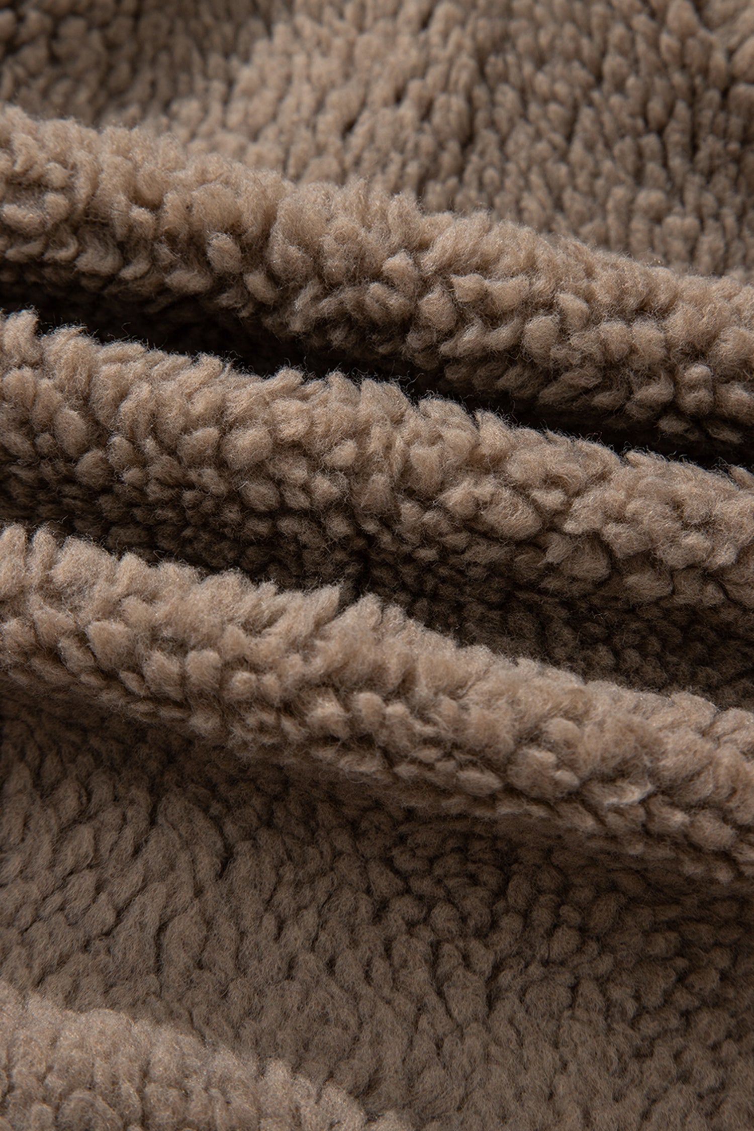 Brown Sherpa Leopard Print Flap Pocket Collared Button Up Jacket - eAura