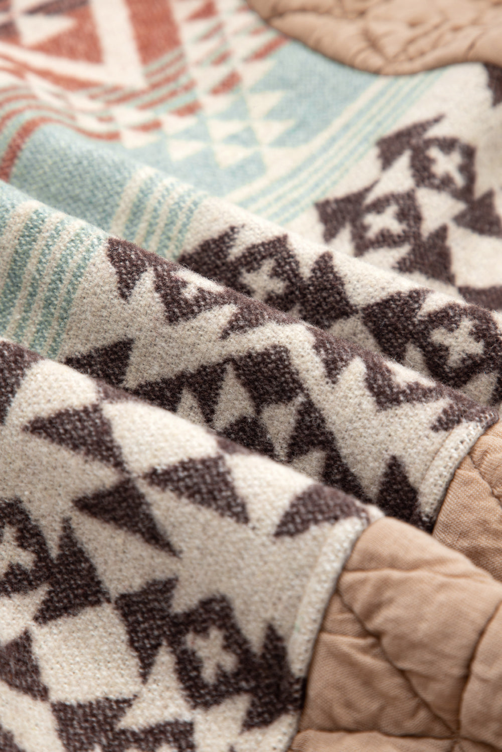 Beige Aztec Quilted Patchwork Western Jacket Dear-Lover Dropshipping