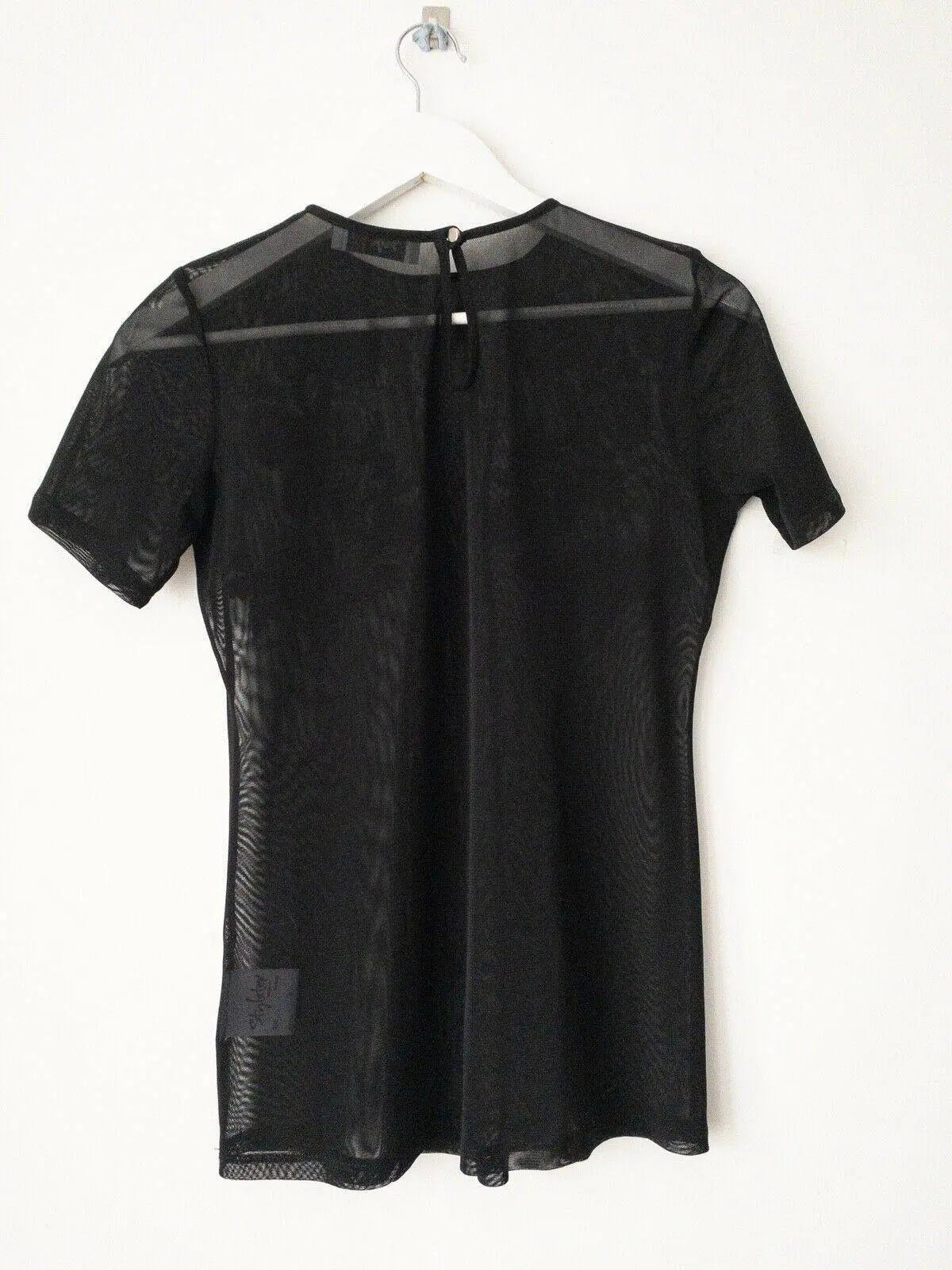 Sheer Mesh Top Embroidered Floral Size 10 - BB Fashion Outlet