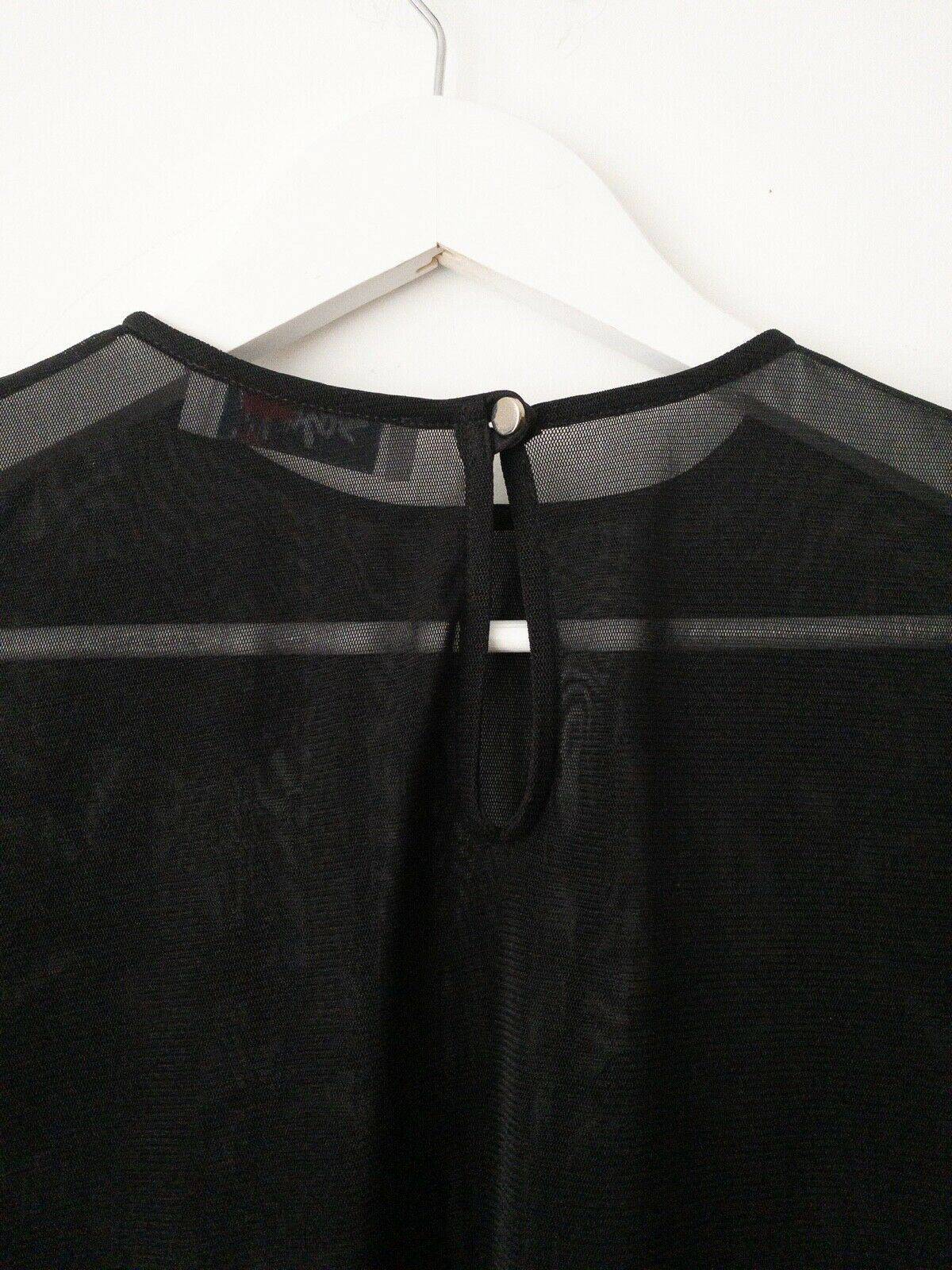 Sheer Mesh Top Embroidered Floral Size 10 - BB Fashion Outlet
