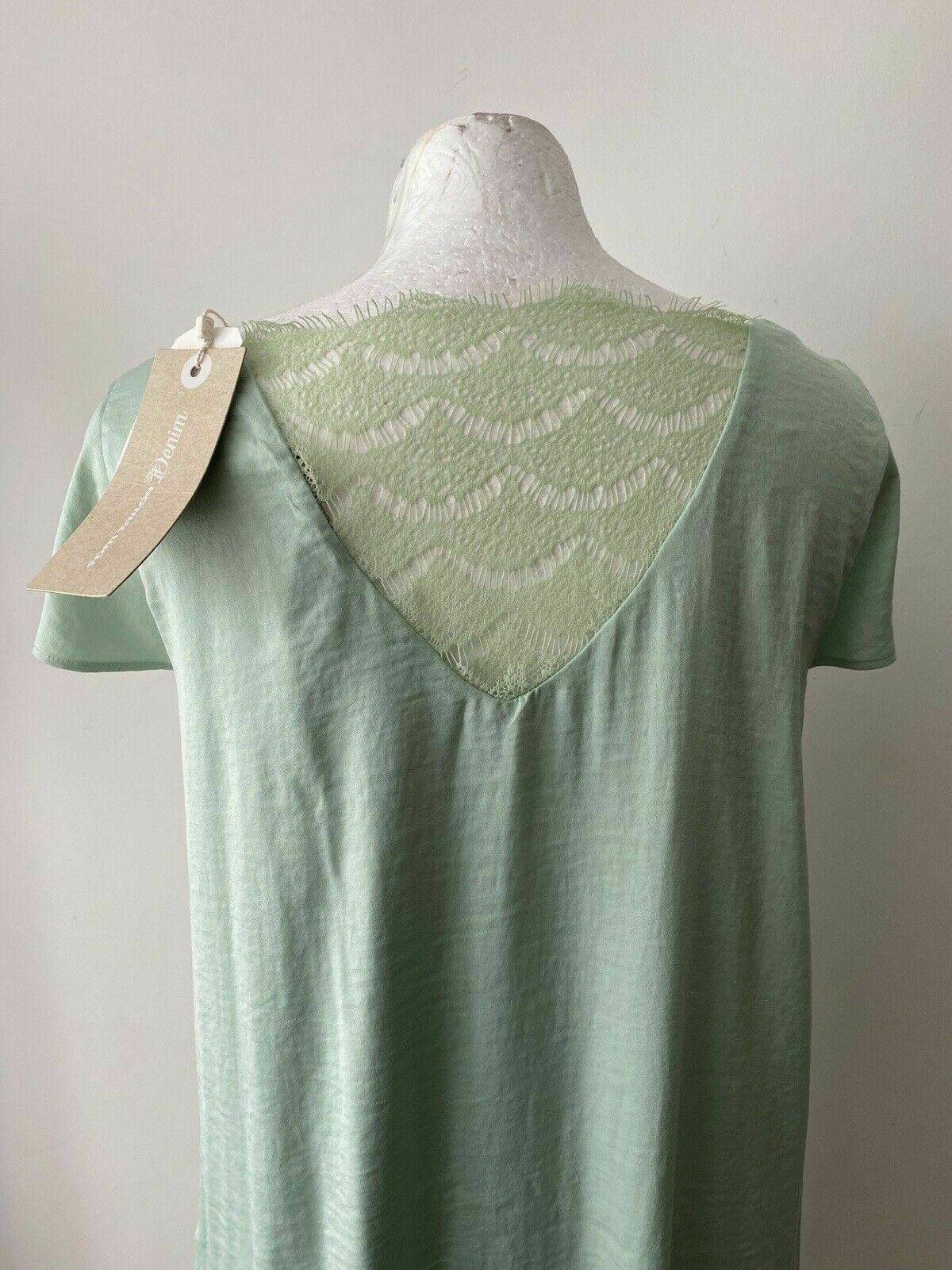Tom Tailor Satin Type Lace Detail Dress Size M 12 Light Green - BB Fashion Outlet