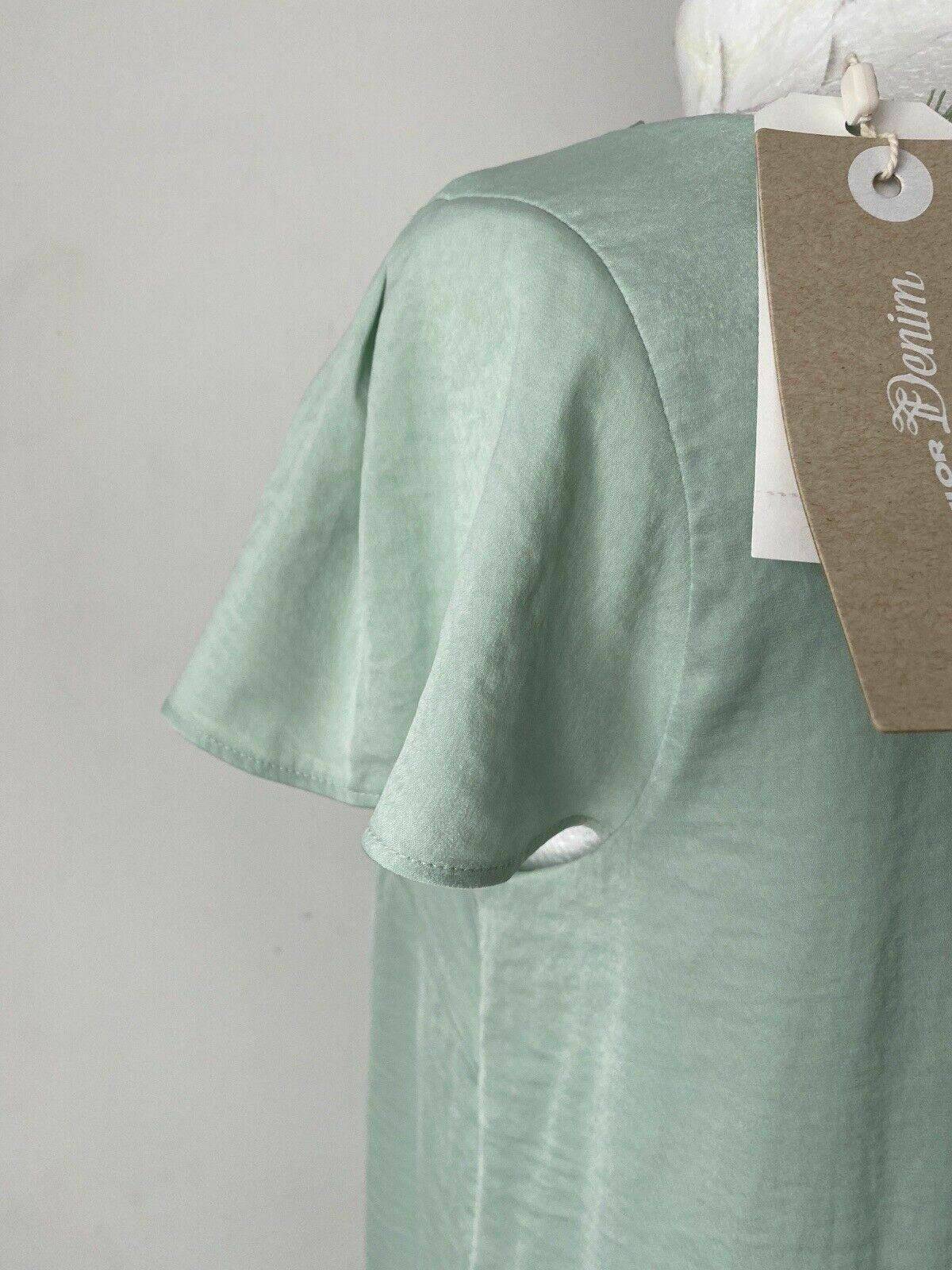 Tom Tailor Satin Type Lace Detail Dress Size M 12 Light Green - BB Fashion Outlet